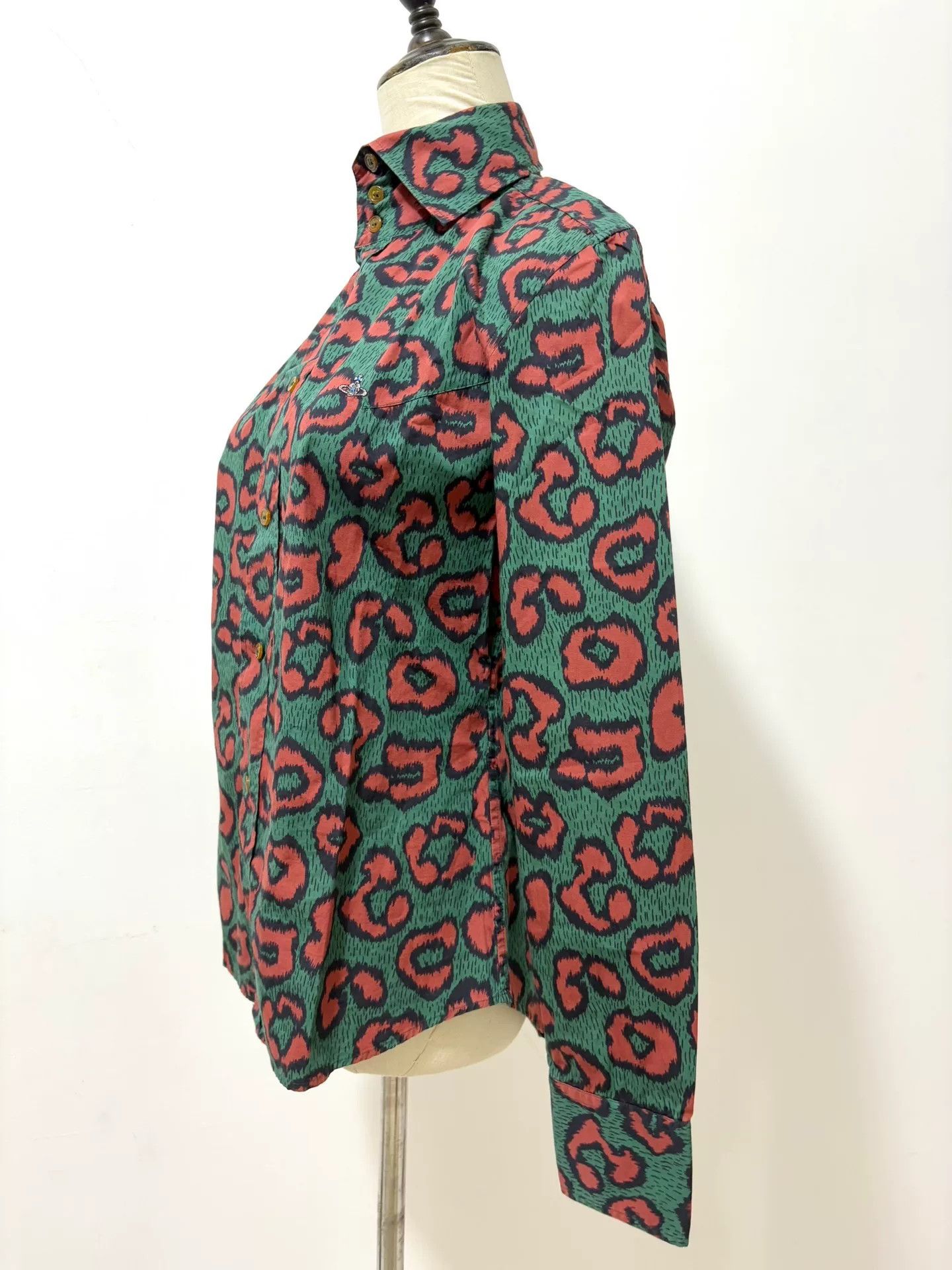 Vivienne Westwood Vivienne Westwood Green Leopard Print Shirt Size M / US 6-8 / IT 42-44 - 3 Thumbnail