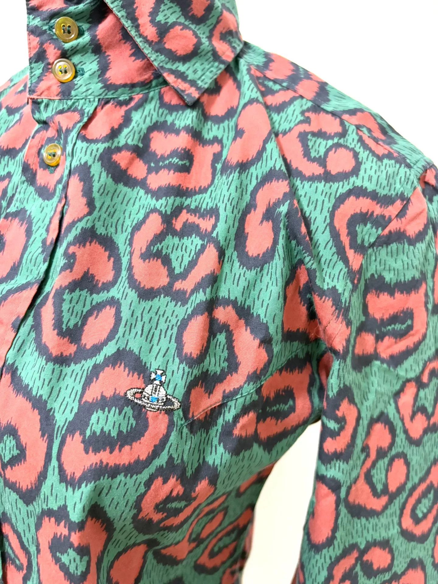Vivienne Westwood Vivienne Westwood Green Leopard Print Shirt Size M / US 6-8 / IT 42-44 - 2 Thumbnail