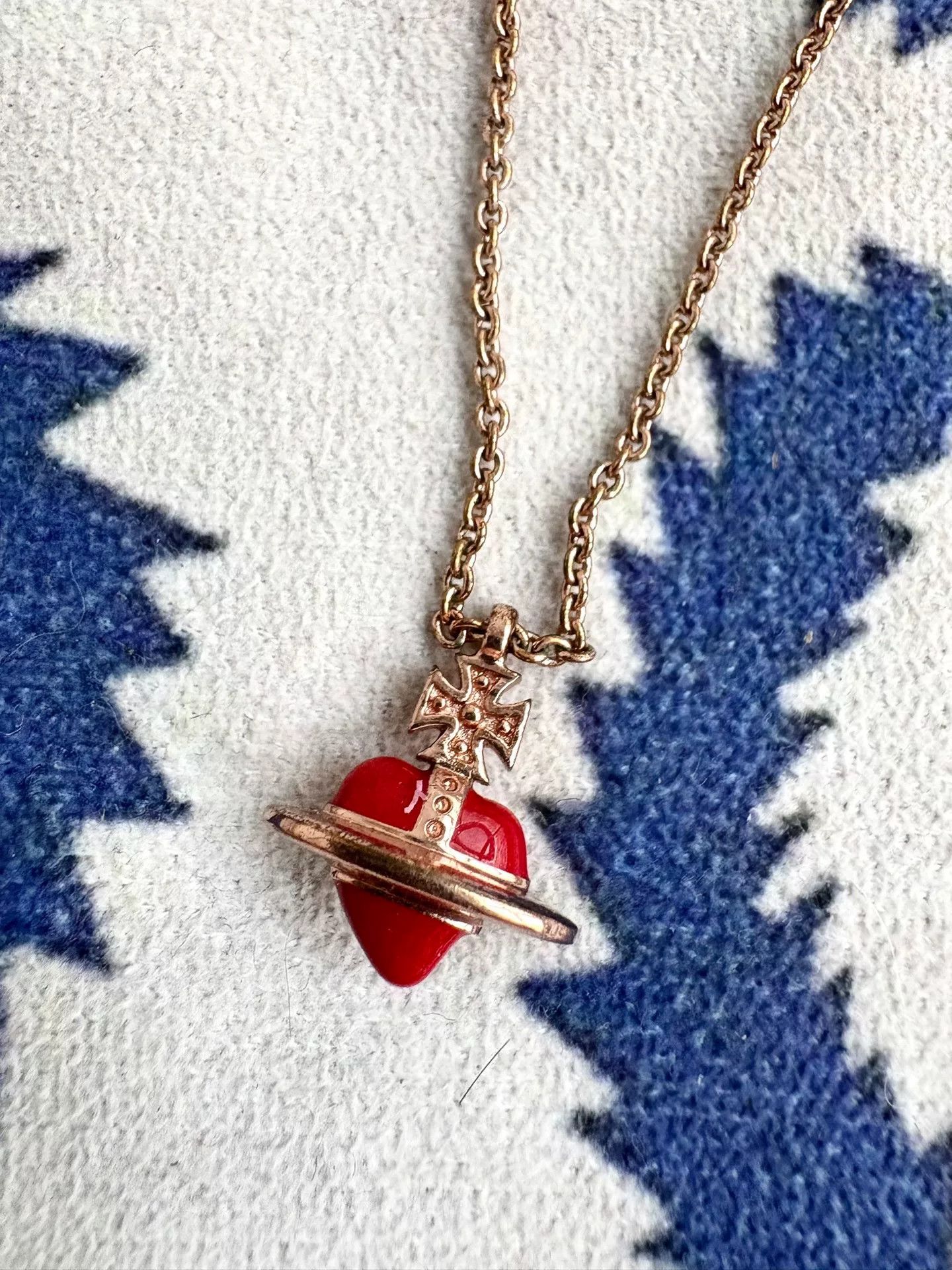 Vivienne Westwood Vivienne Westwood Red Heart Saturn Necklace Size ONE SIZE - 4 Thumbnail