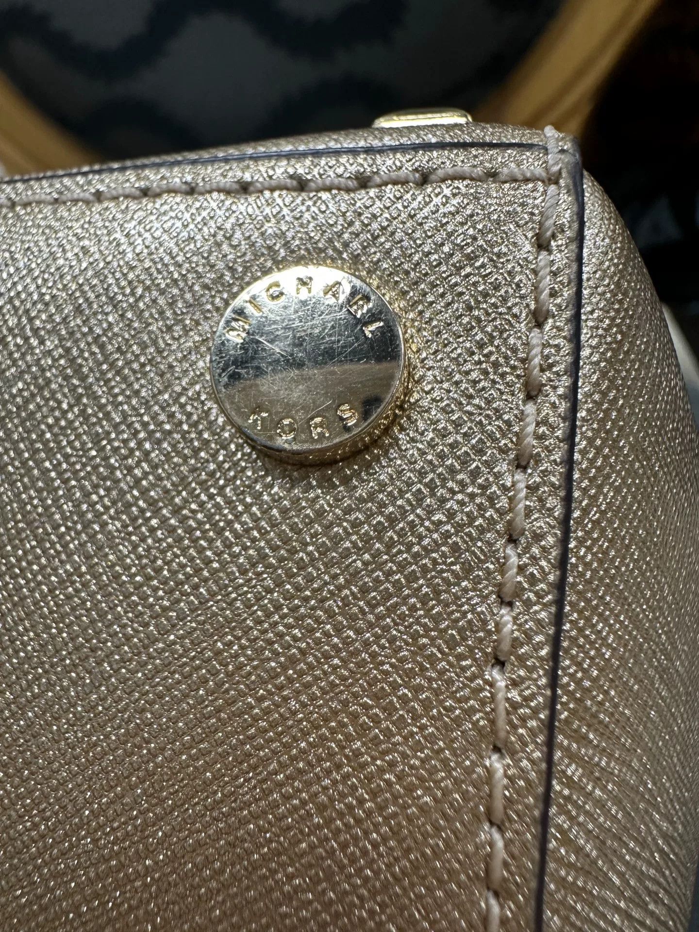 Michael Kors Gold Studded Michael Kors Handbag Size ONE SIZE - 5 Thumbnail