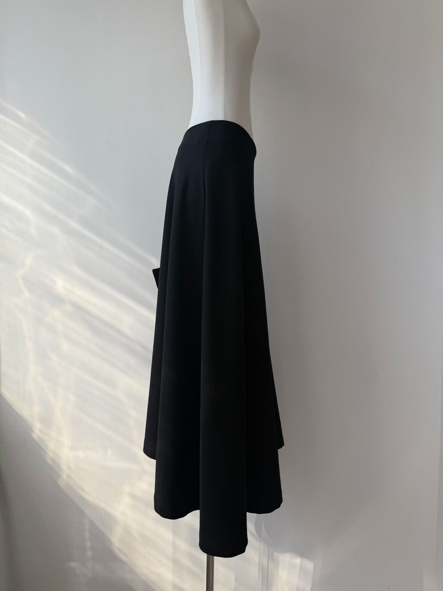 Y's Yohji Yamamoto Y's Black Asymmetrical Long Skirt Size 22" - 5 Thumbnail