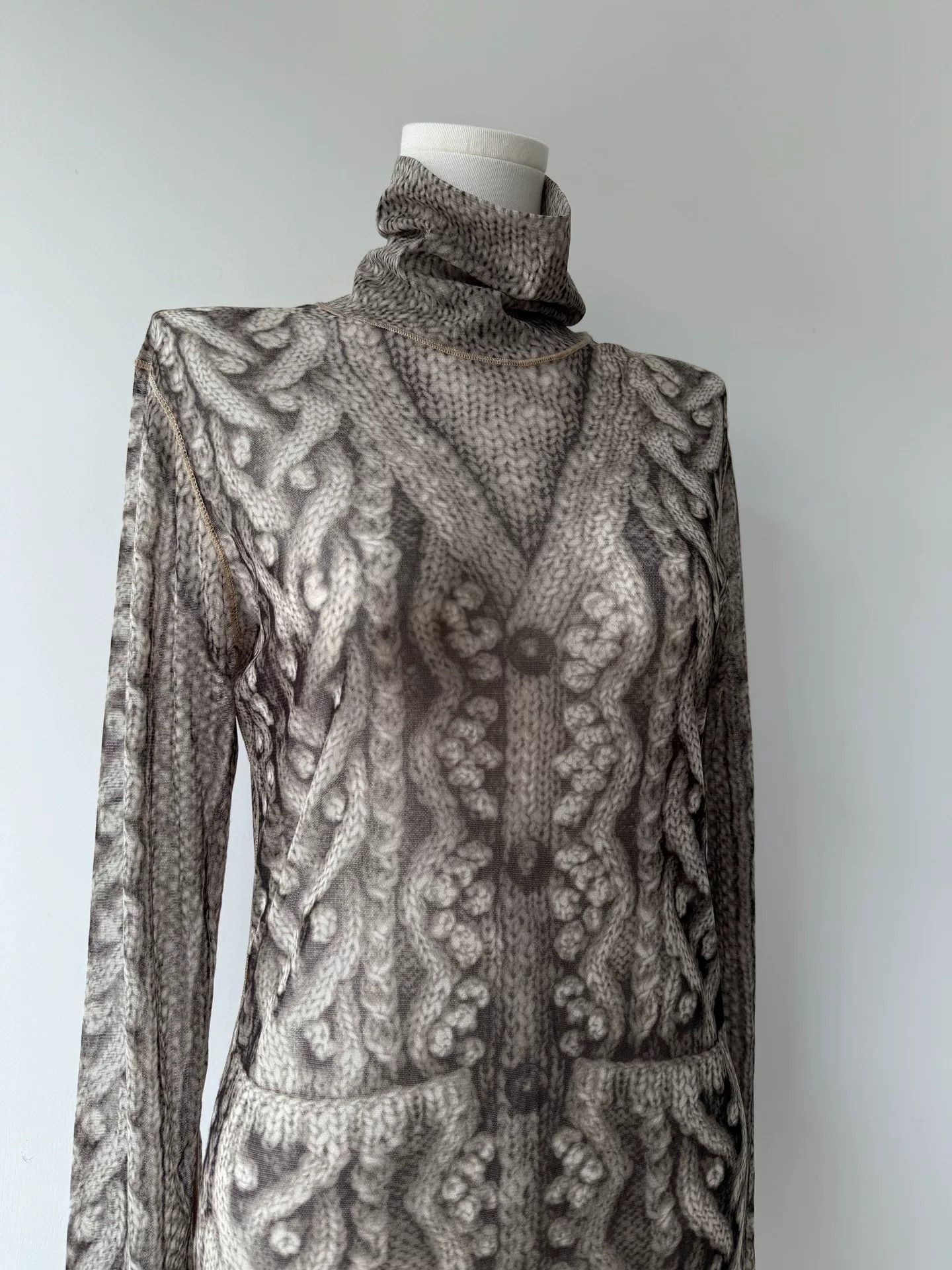 Jean Paul Gaultier Jean Paul Gaultier Sheer Knit High Collar Sweater Size L / US 10 / IT 46 - 4 Thumbnail