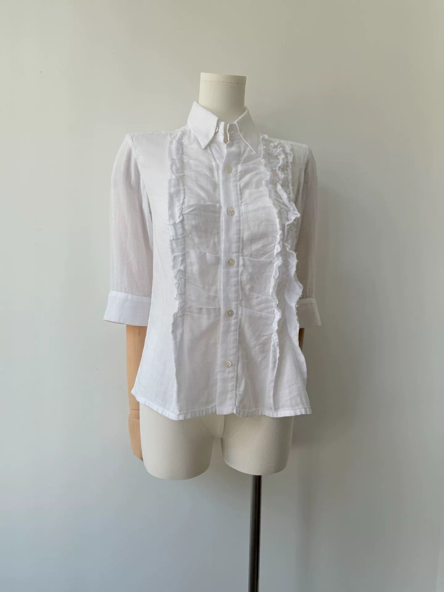 Y's Yohji Yamamoto Y's 90s Ruffled Shirt Size S / US 4 / IT 40 - 3 Thumbnail