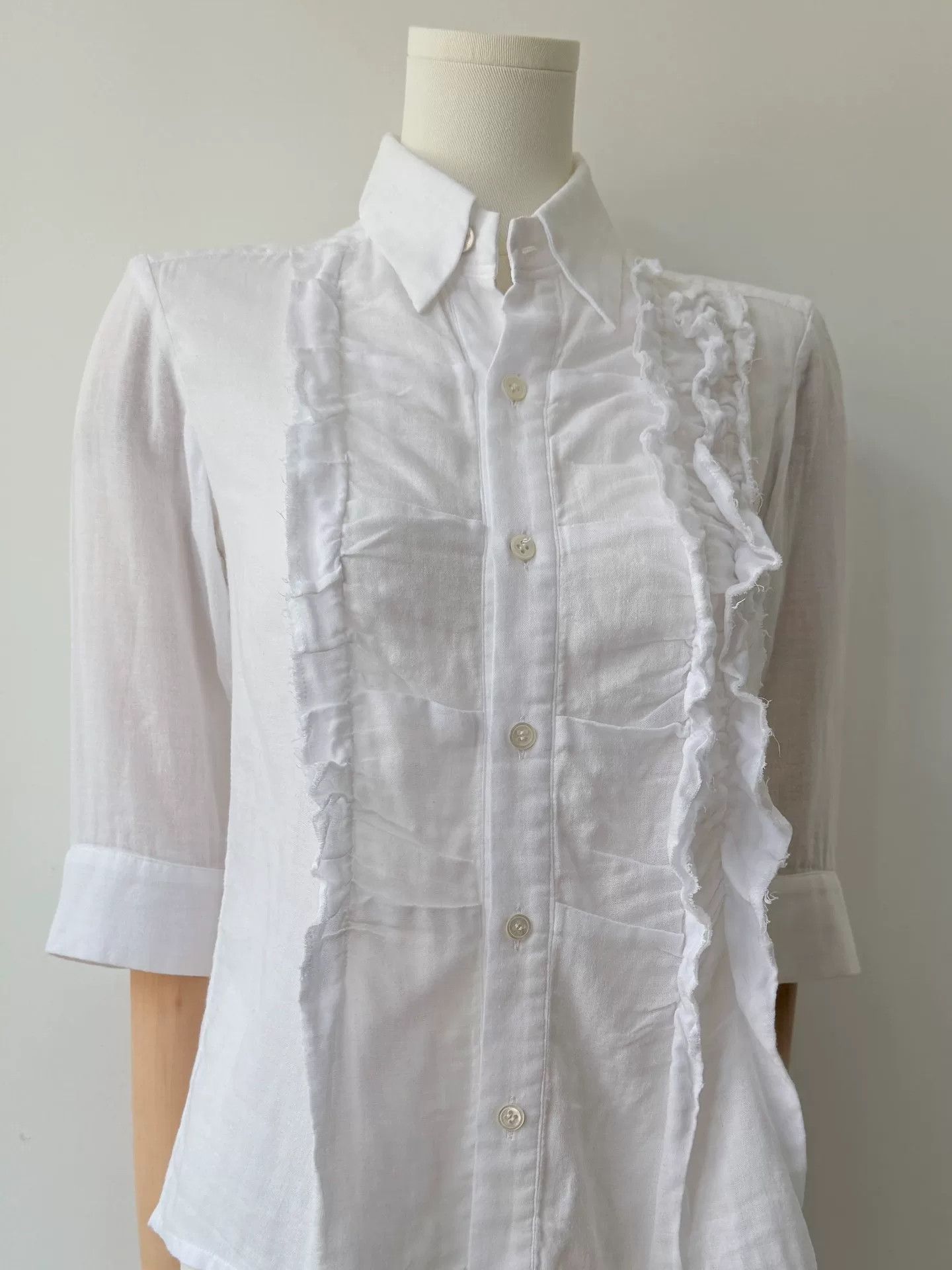 Y's Yohji Yamamoto Y's 90s Ruffled Shirt Size S / US 4 / IT 40 - 4 Thumbnail