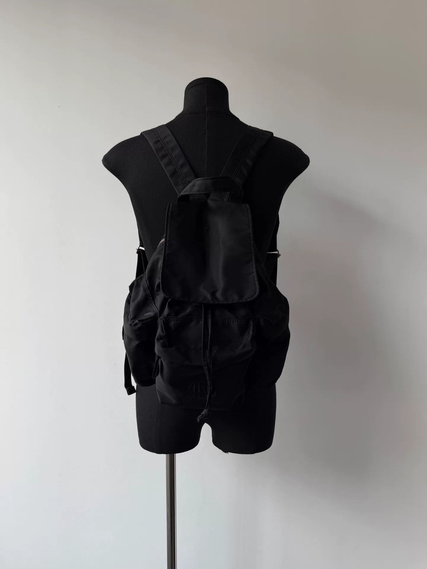 Jean Paul Gaultier Jean Paul Gaultier Black Parachute Backpack Size ONE SIZE - 4 Thumbnail