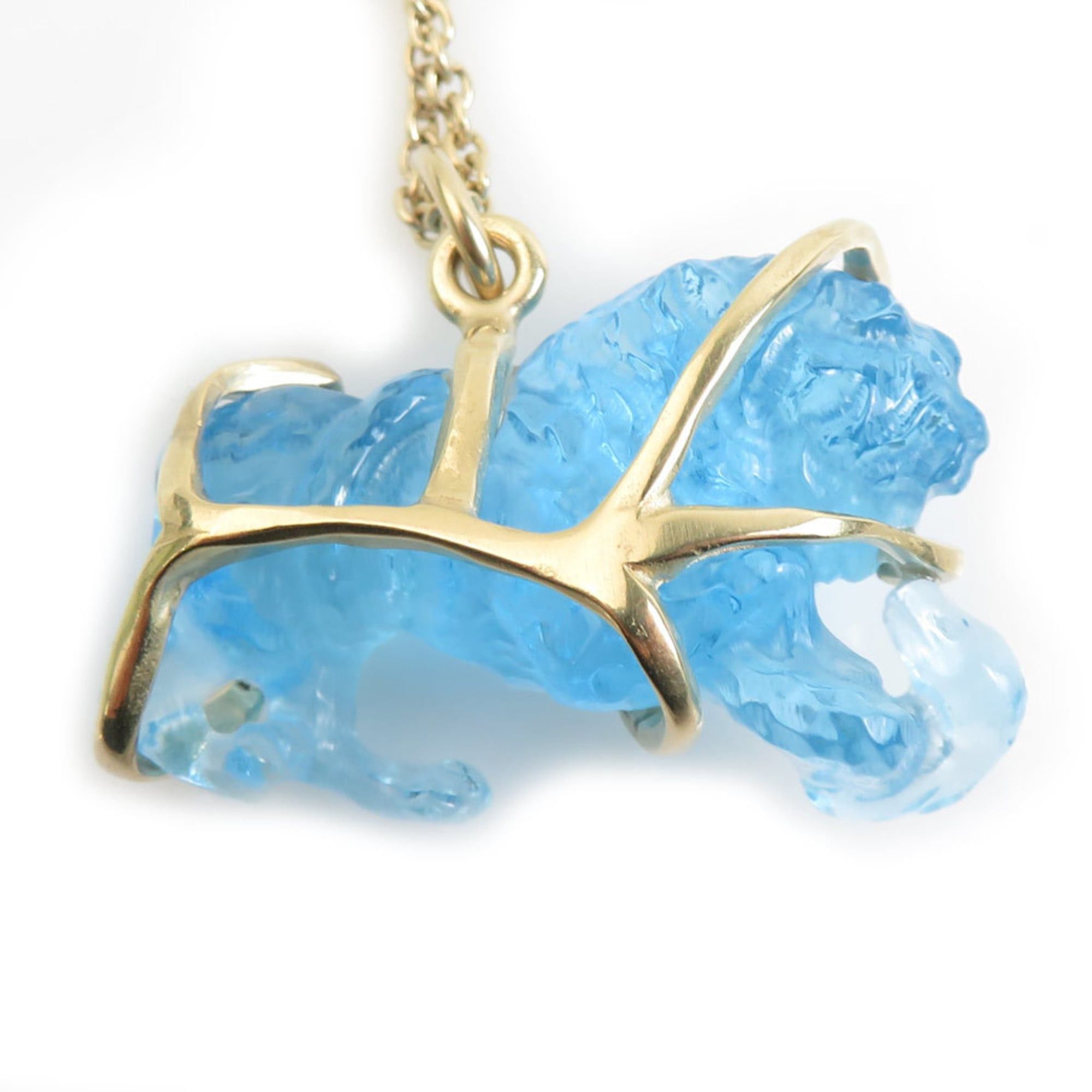 Dior Christian Dior necklace pendant in metal, blue, white, and gold, women's, h31832a Size ONE SIZE - 4 Thumbnail
