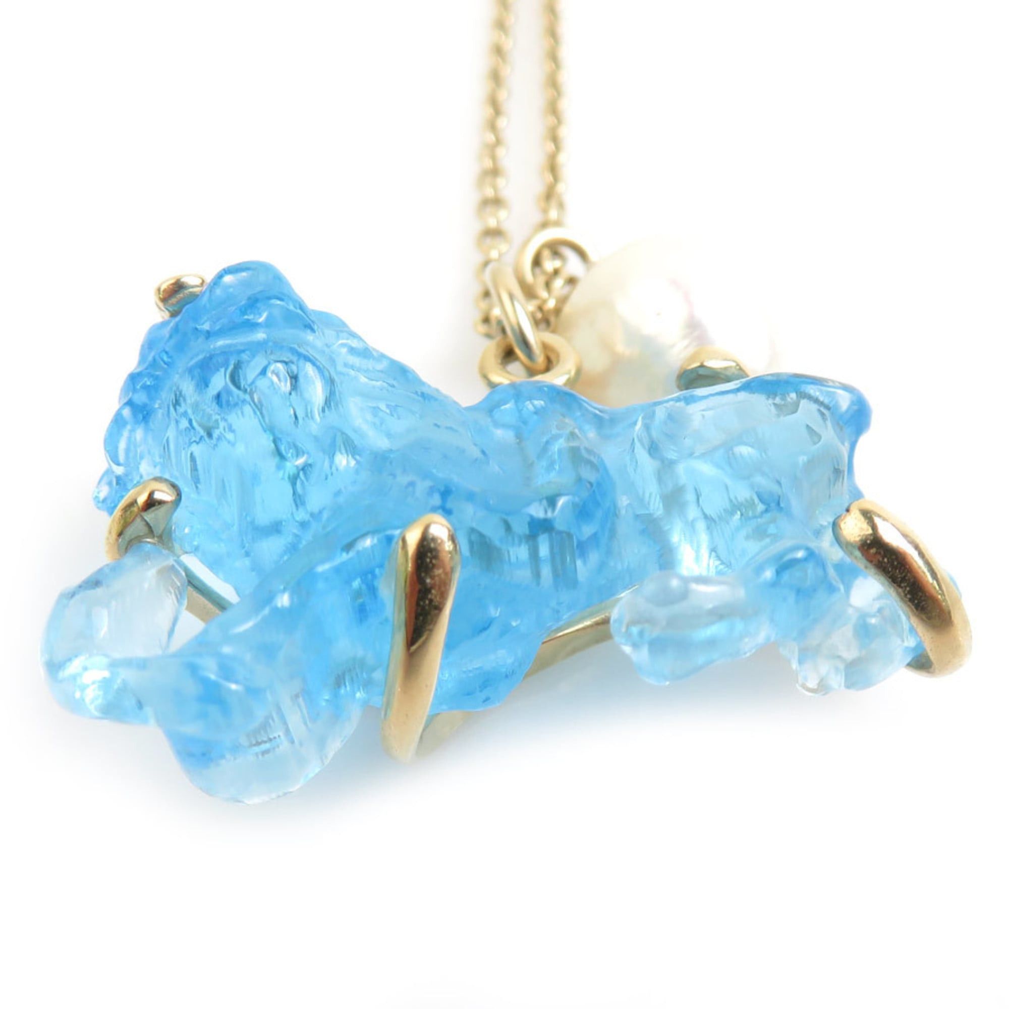 Dior Christian Dior necklace pendant in metal, blue, white, and gold, women's, h31832a Size ONE SIZE - 3 Thumbnail