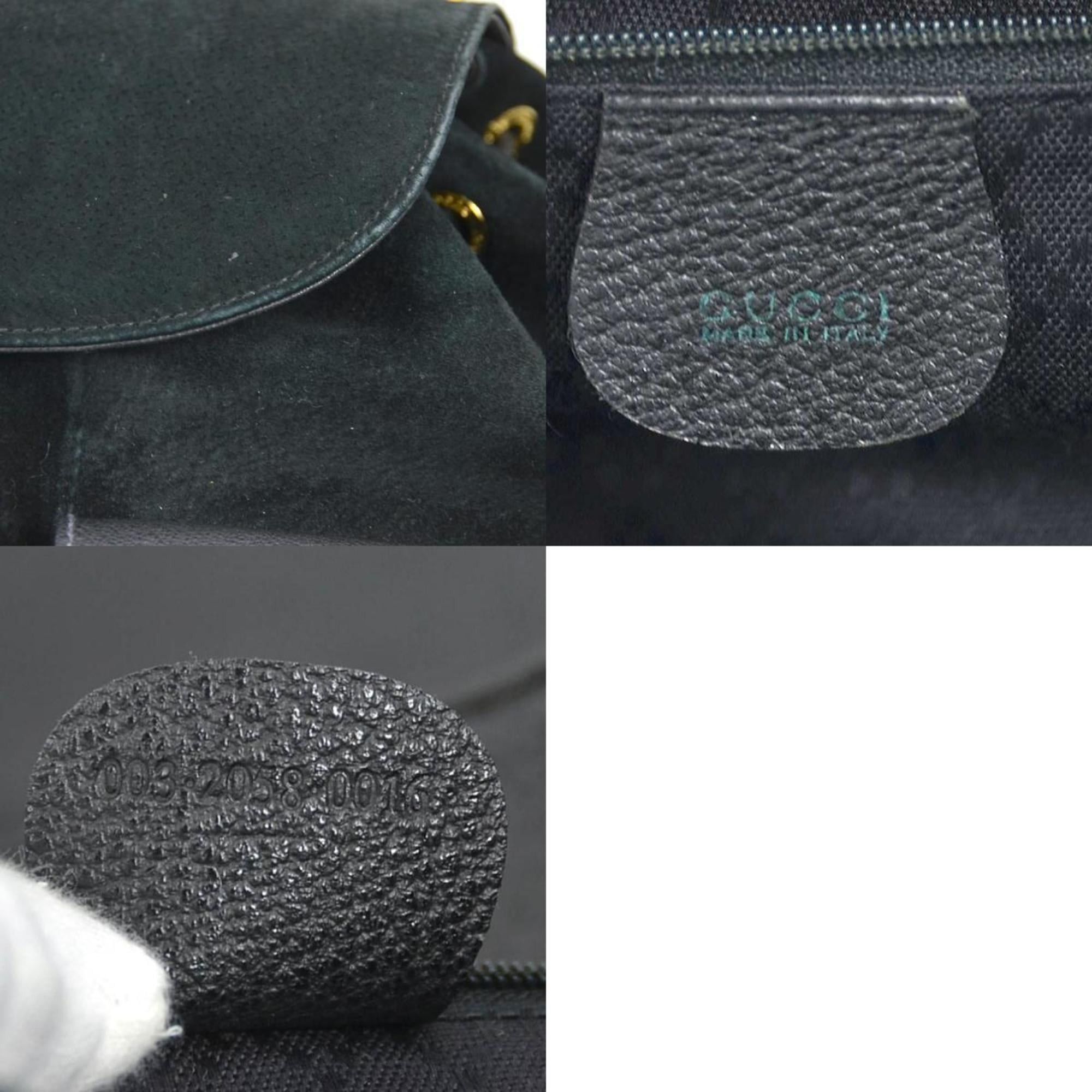 Gucci Gucci Bamboo Suede/Leather Backpack in Black and Gold, Women's, 8M0381 OZ8 e61315g Size ONE SIZE - 5 Thumbnail
