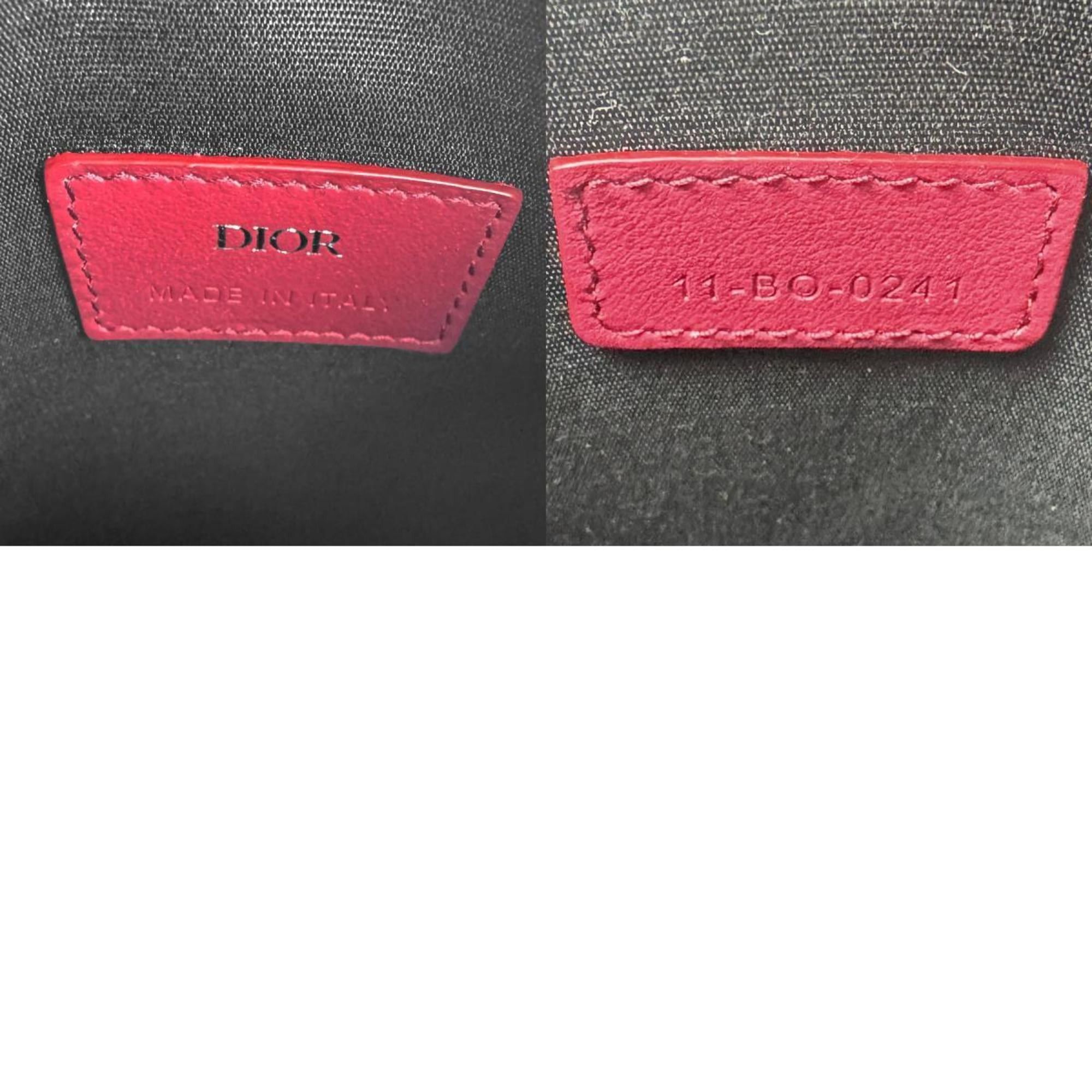 Dior Christian Dior Dior Men's Leather Shoulder Bag in Dark Red and Silver (z8339) Size ONE SIZE - 5 Thumbnail