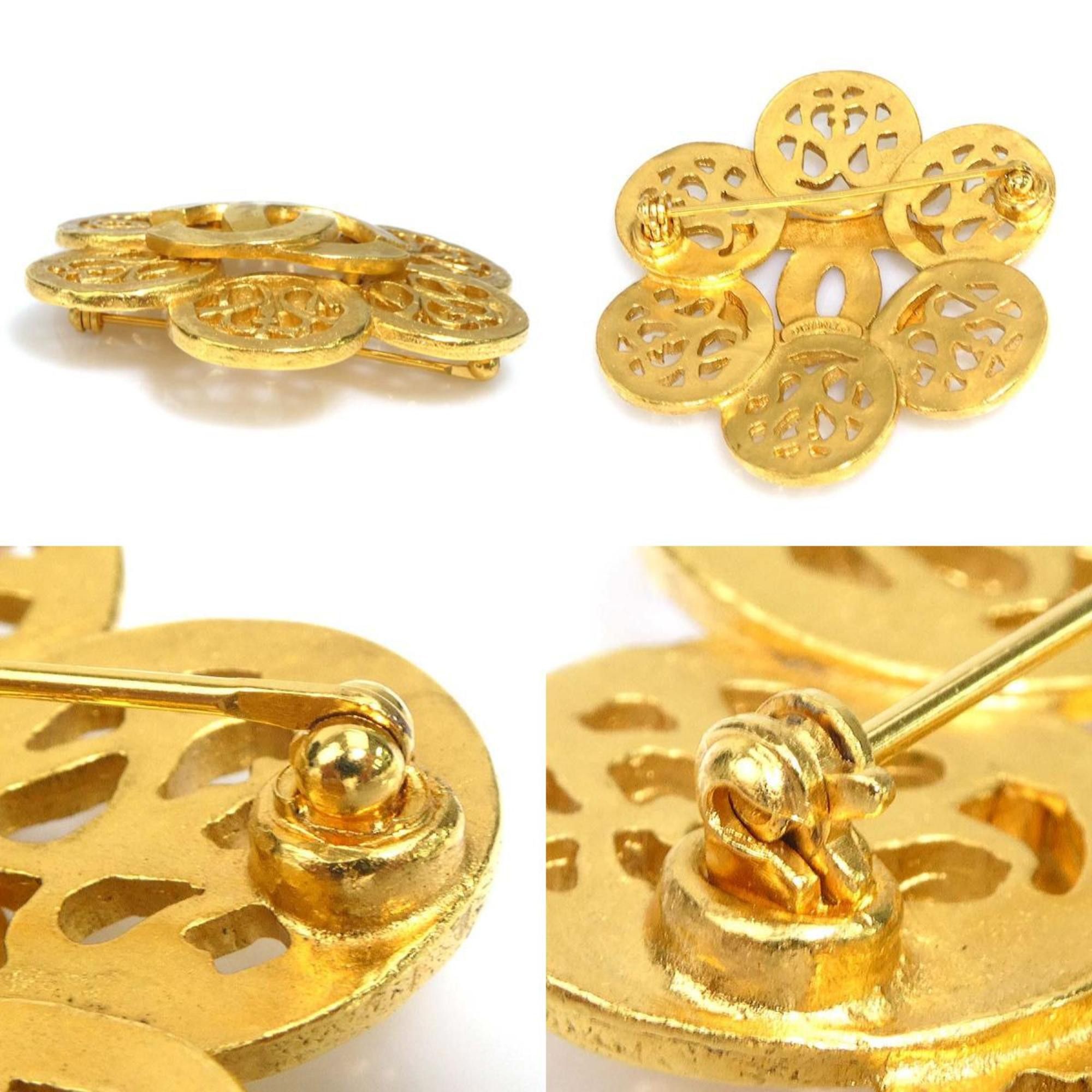 Chanel CHANEL Coco Mark Metal Gold Brooch for Women e61321n Size ONE SIZE - 4 Thumbnail