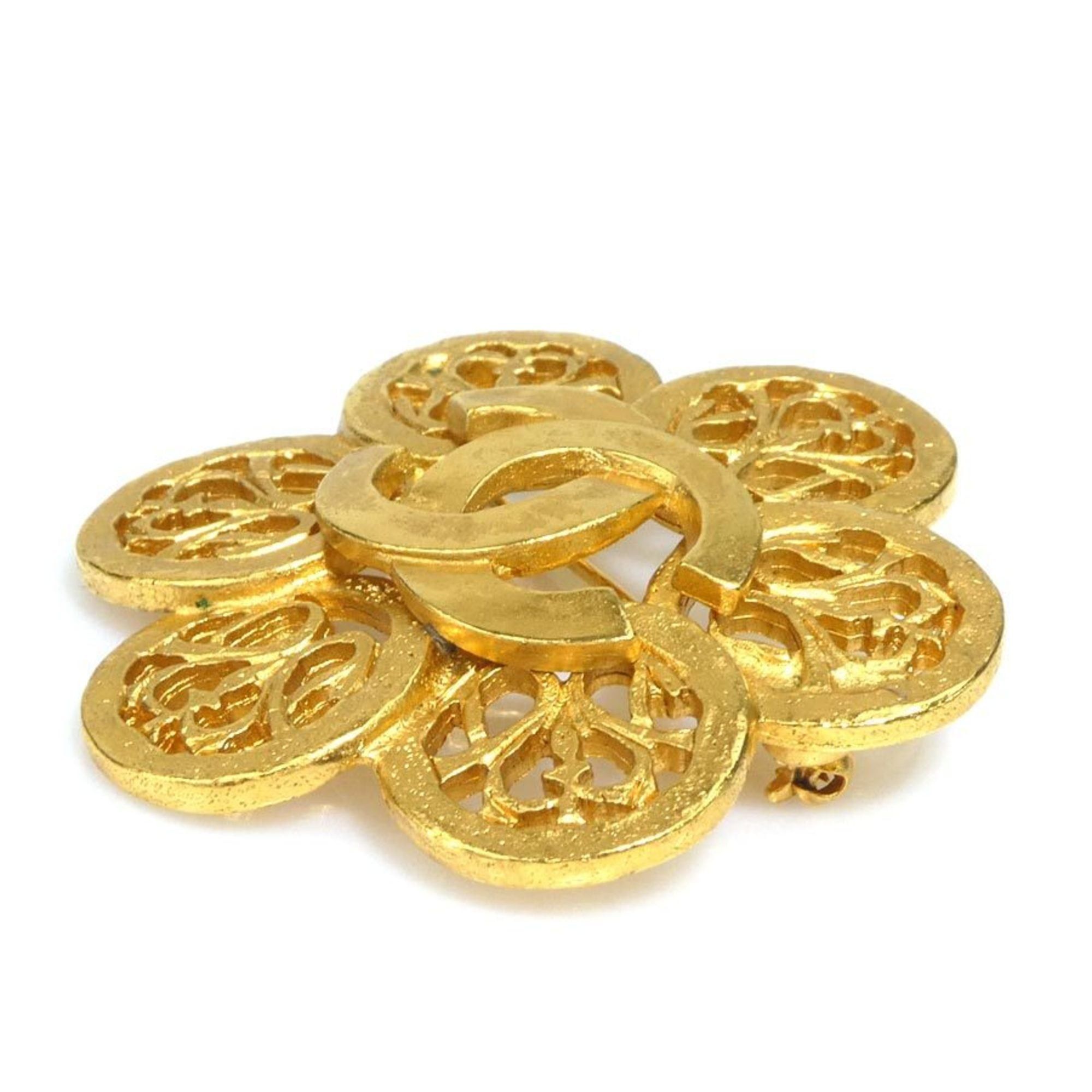 Chanel CHANEL Coco Mark Metal Gold Brooch for Women e61321n Size ONE SIZE - 3 Thumbnail