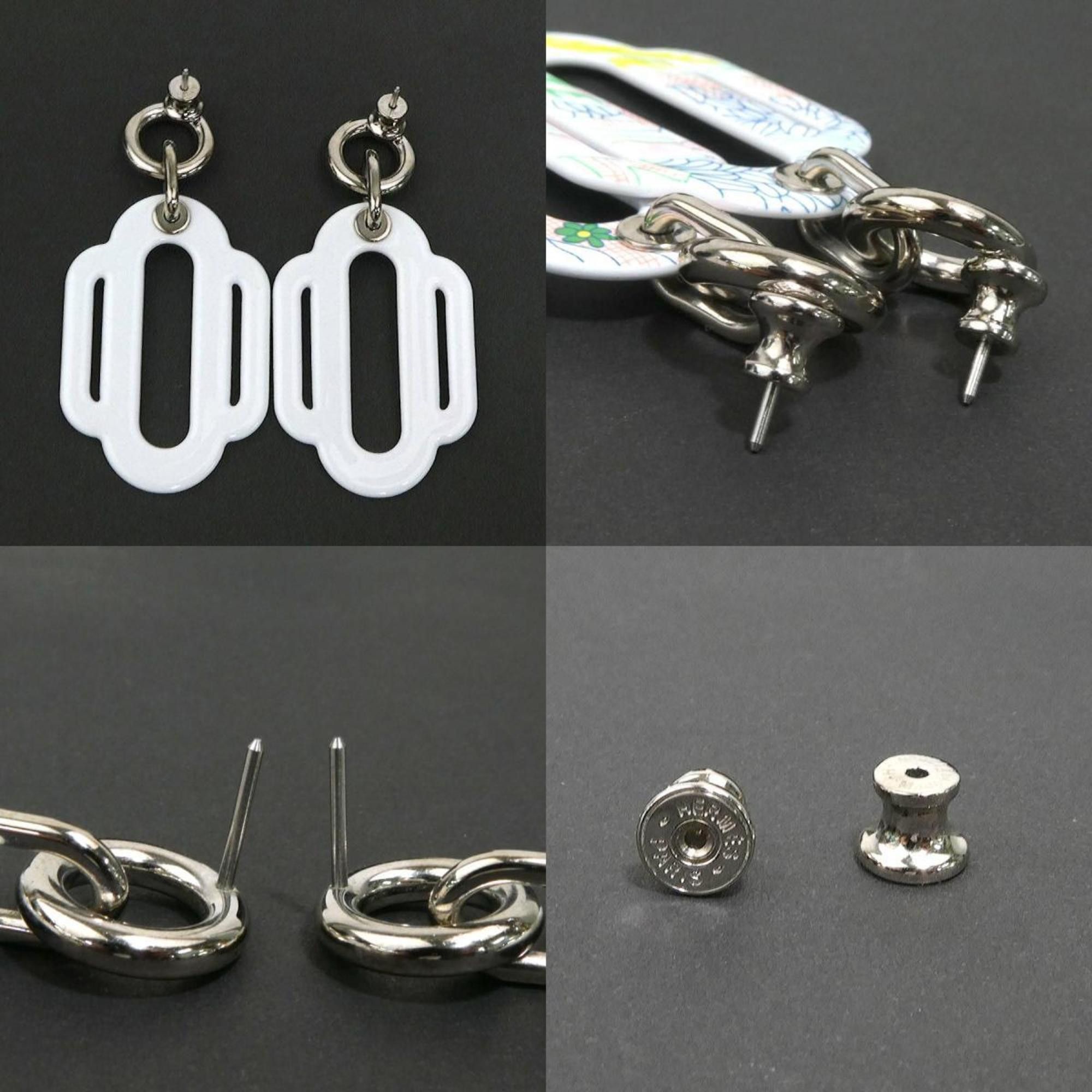Hermes Hermes Hermès Attourage Earrings, Metal/Enamel, Silver/Multicolor, Women's, e61327a Size ONE SIZE - 4 Thumbnail