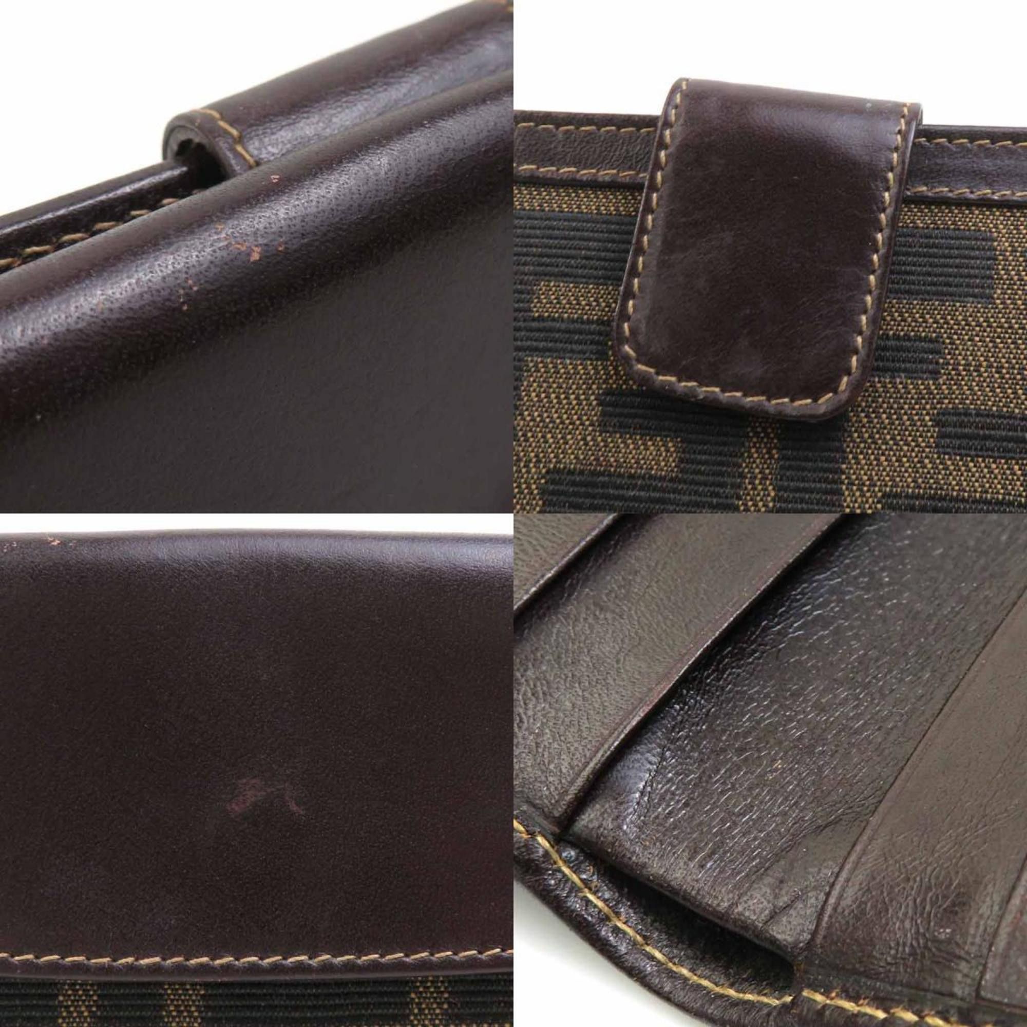 Fendi Fendi Bifold Wallet Zucca Canvas/Leather Brown Women's e61317a Size ONE SIZE - 4 Thumbnail
