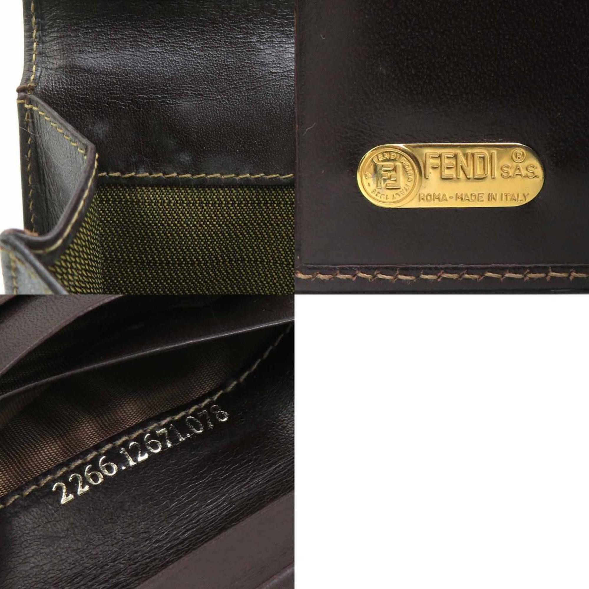 Fendi Fendi Bifold Wallet Zucca Canvas/Leather Brown Women's e61317a Size ONE SIZE - 5 Thumbnail