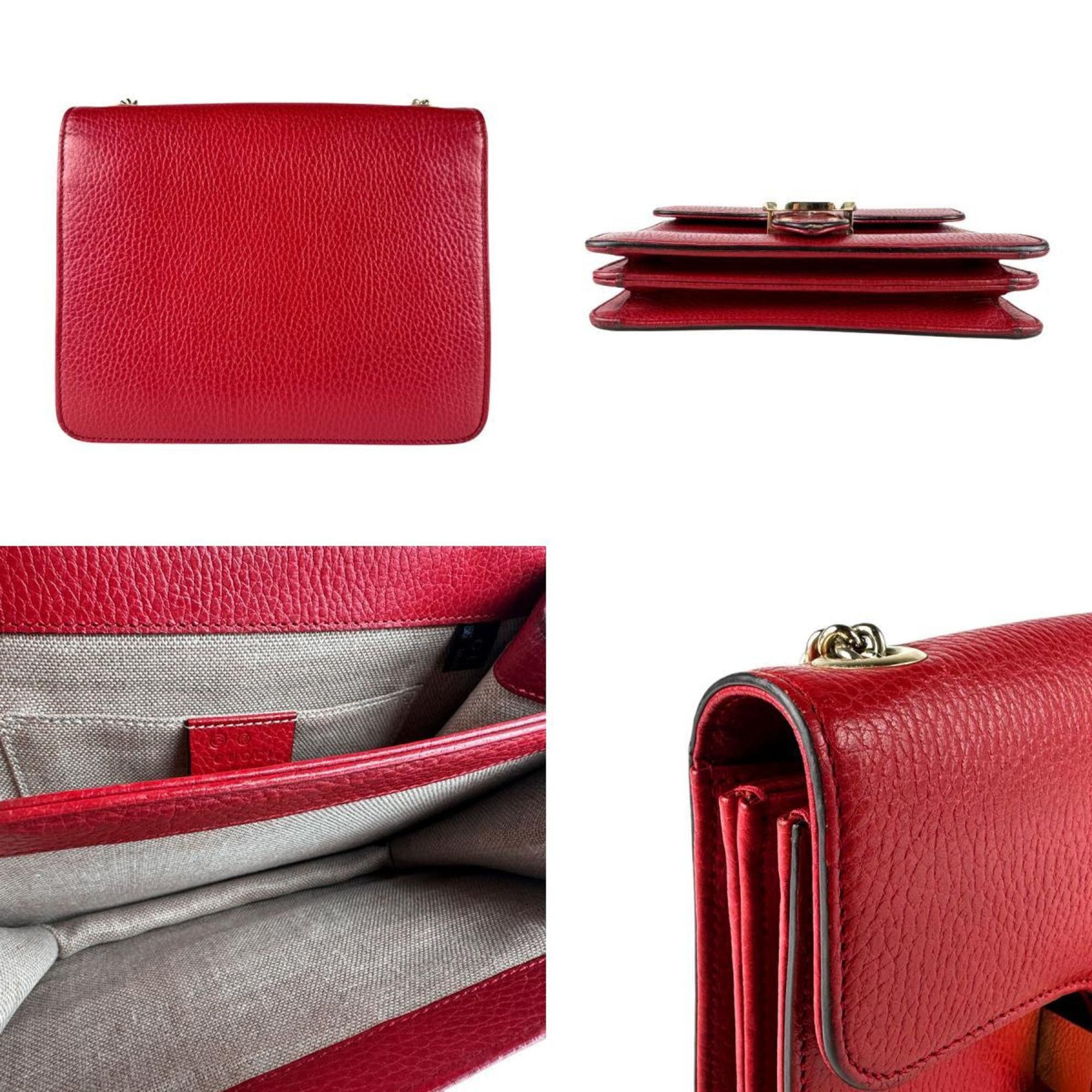 Gucci Gucci Interlocking G Leather Shoulder Bag, Red, Women's, 510304 z8373 Size ONE SIZE - 3 Thumbnail