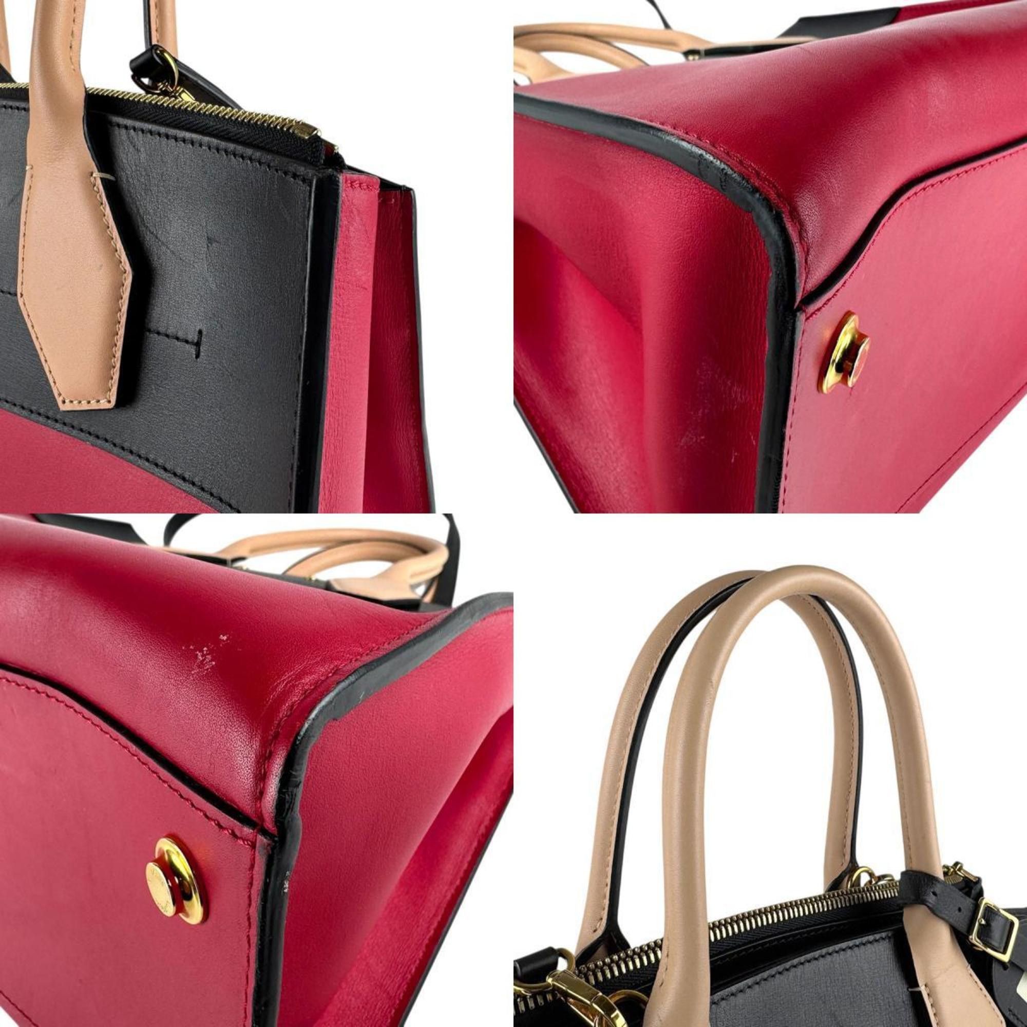 Louis Vuitton Louis Vuitton City Steamer MM Leather Shoulder Bag in Red/Black/Beige and Gold, Women's, M42190 z8375 Size ONE SIZE - 4 Thumbnail