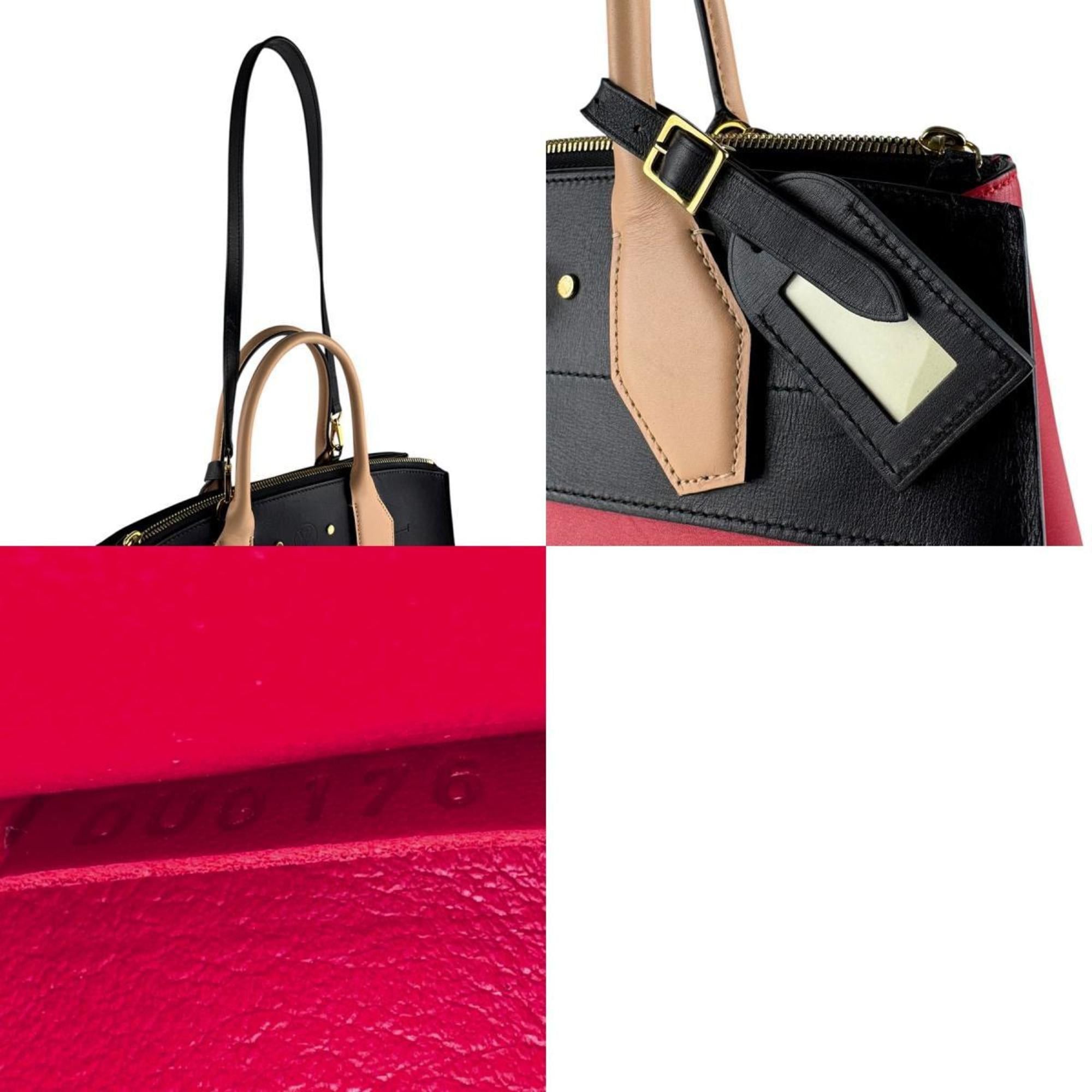 Louis Vuitton Louis Vuitton City Steamer MM Leather Shoulder Bag in Red/Black/Beige and Gold, Women's, M42190 z8375 Size ONE SIZE - 5 Thumbnail