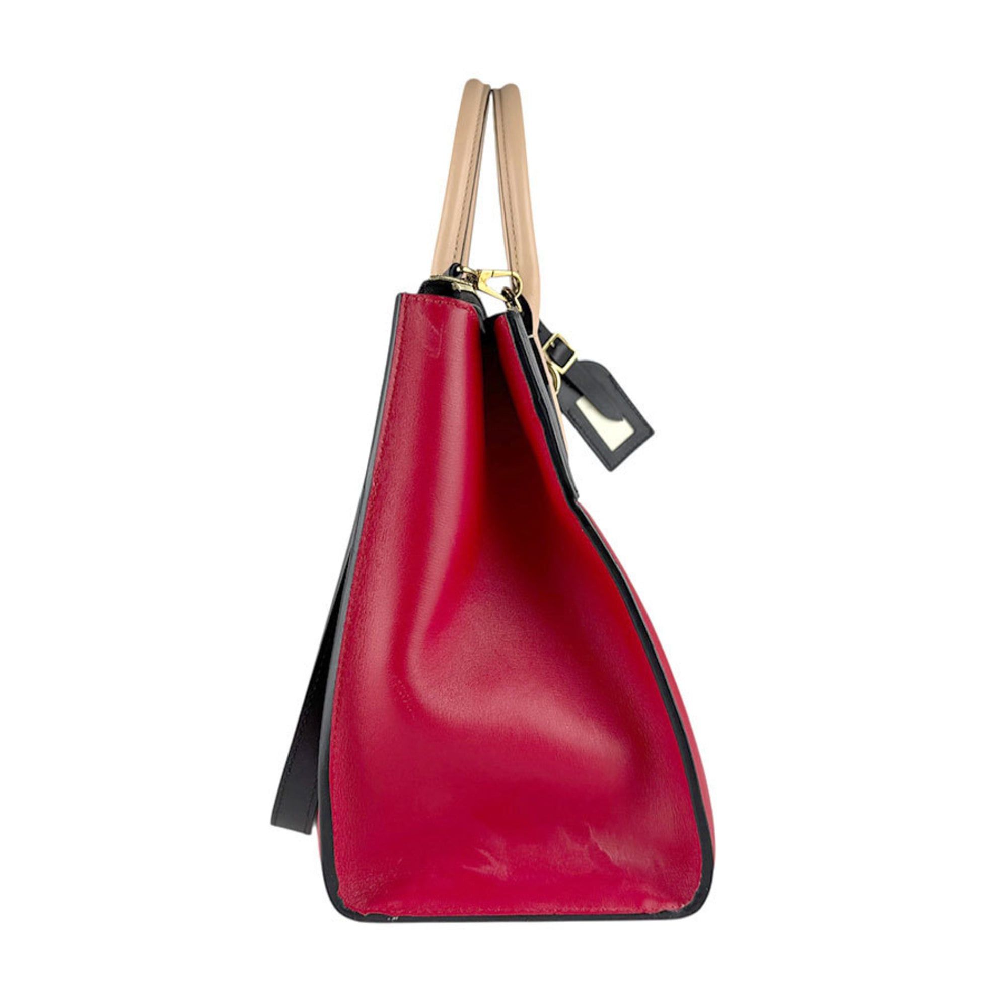 Louis Vuitton Louis Vuitton City Steamer MM Leather Shoulder Bag in Red/Black/Beige and Gold, Women's, M42190 z8375 Size ONE SIZE - 2 Thumbnail