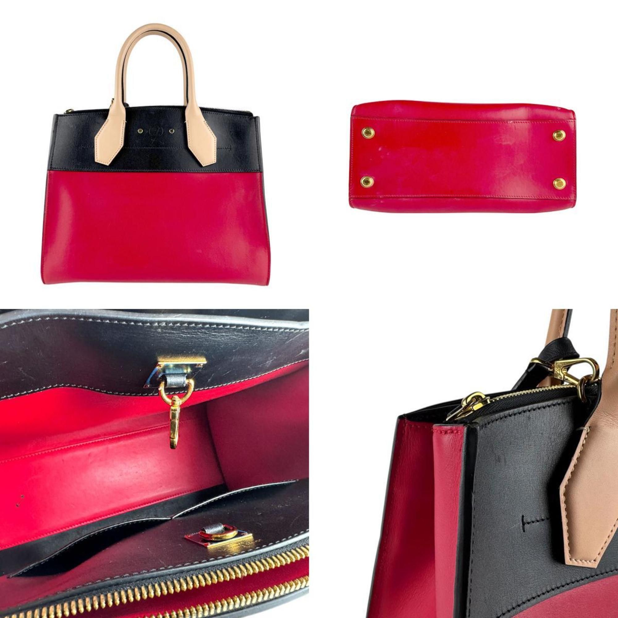 Louis Vuitton Louis Vuitton City Steamer MM Leather Shoulder Bag in Red/Black/Beige and Gold, Women's, M42190 z8375 Size ONE SIZE - 3 Thumbnail