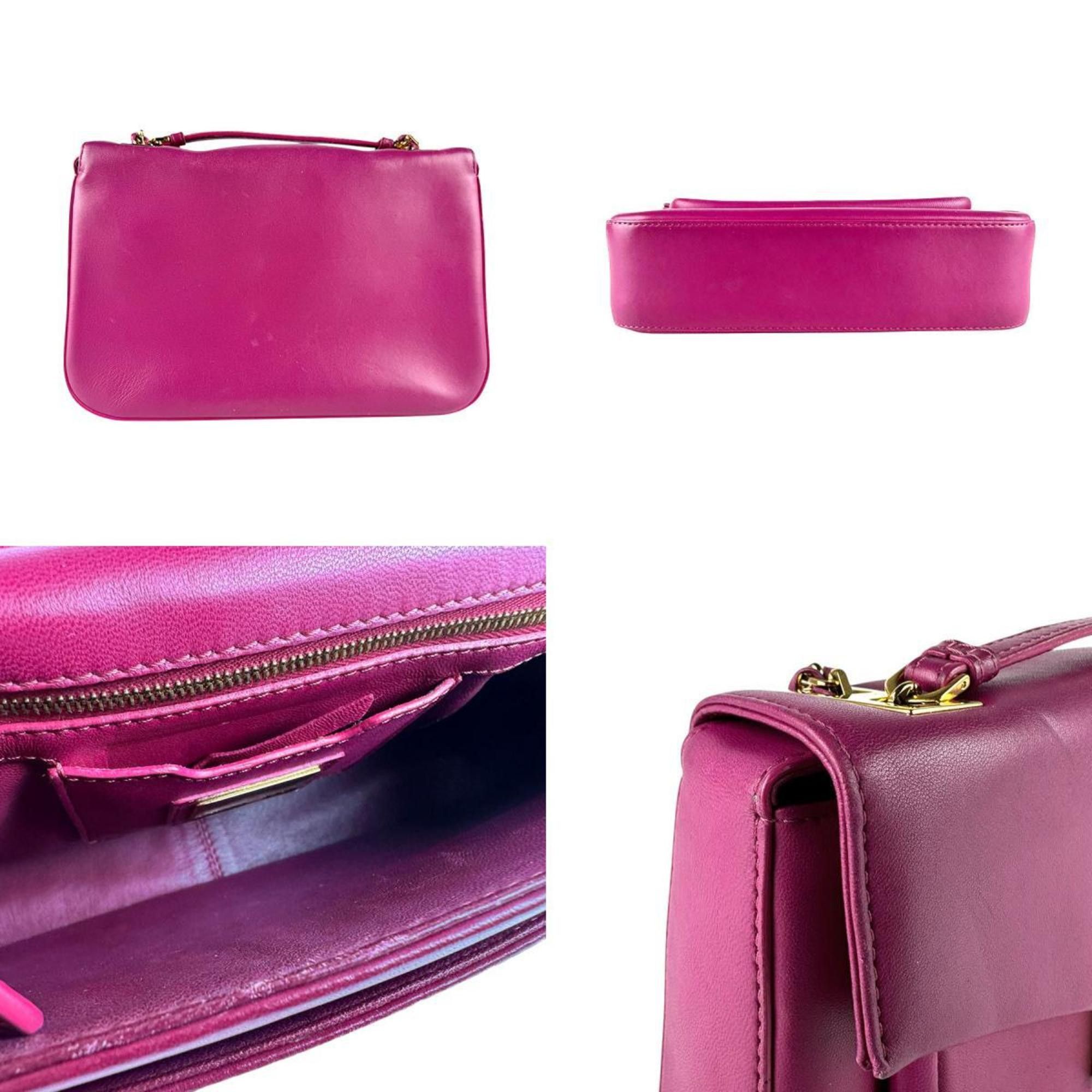 Fendi Magenta Leather Shoulder Bag for Women, 8BR677-P05 z8360