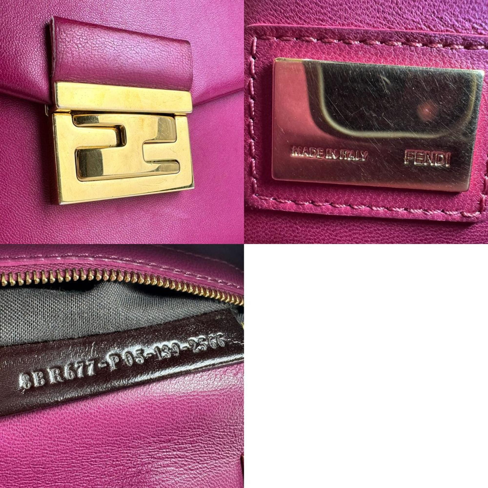 Fendi Magenta Leather Shoulder Bag for Women, 8BR677-P05 z8360