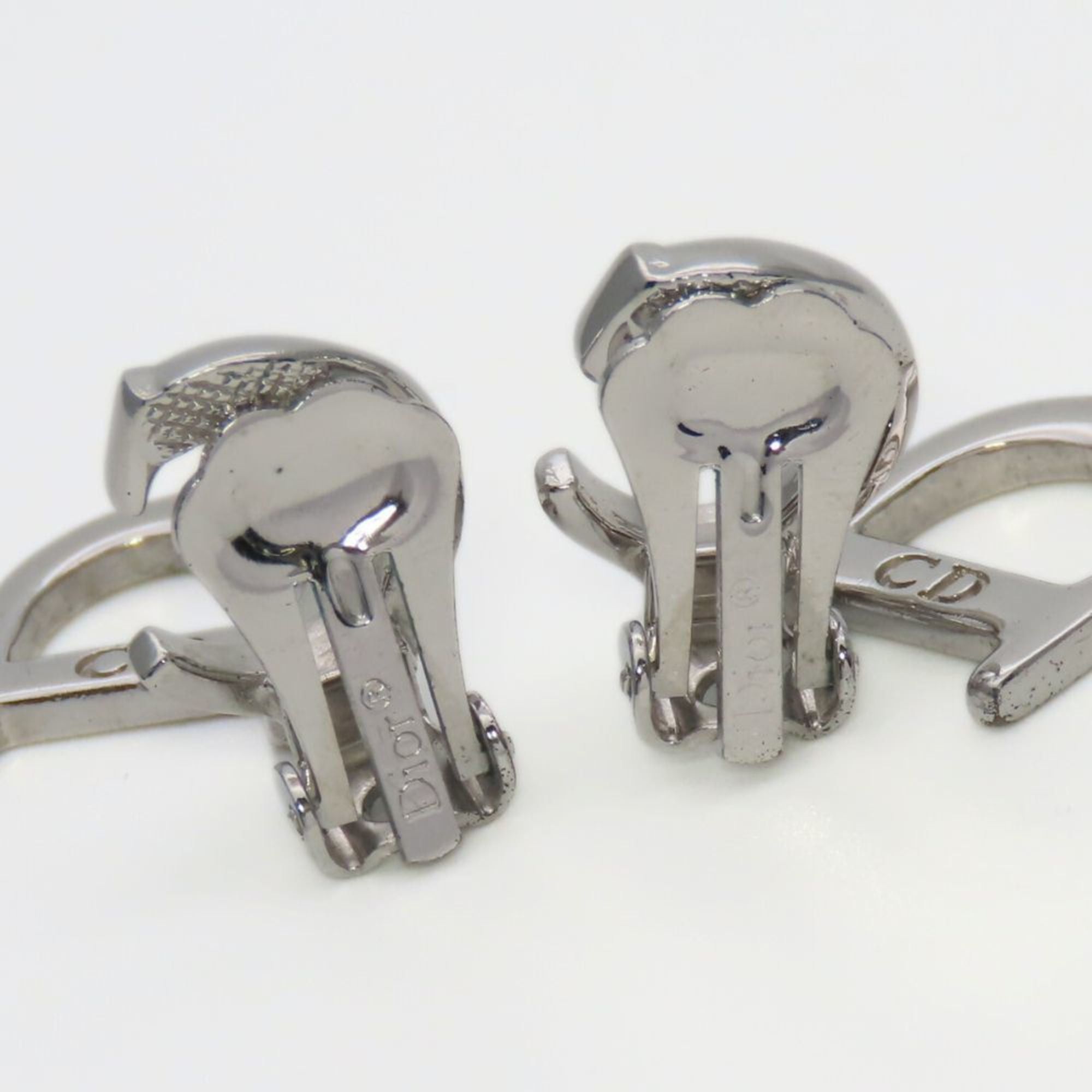Dior Christian Dior Swing Metal Earrings, Silver with CD Logo, Plated, Women's, Size ONE SIZE - 4 Thumbnail
