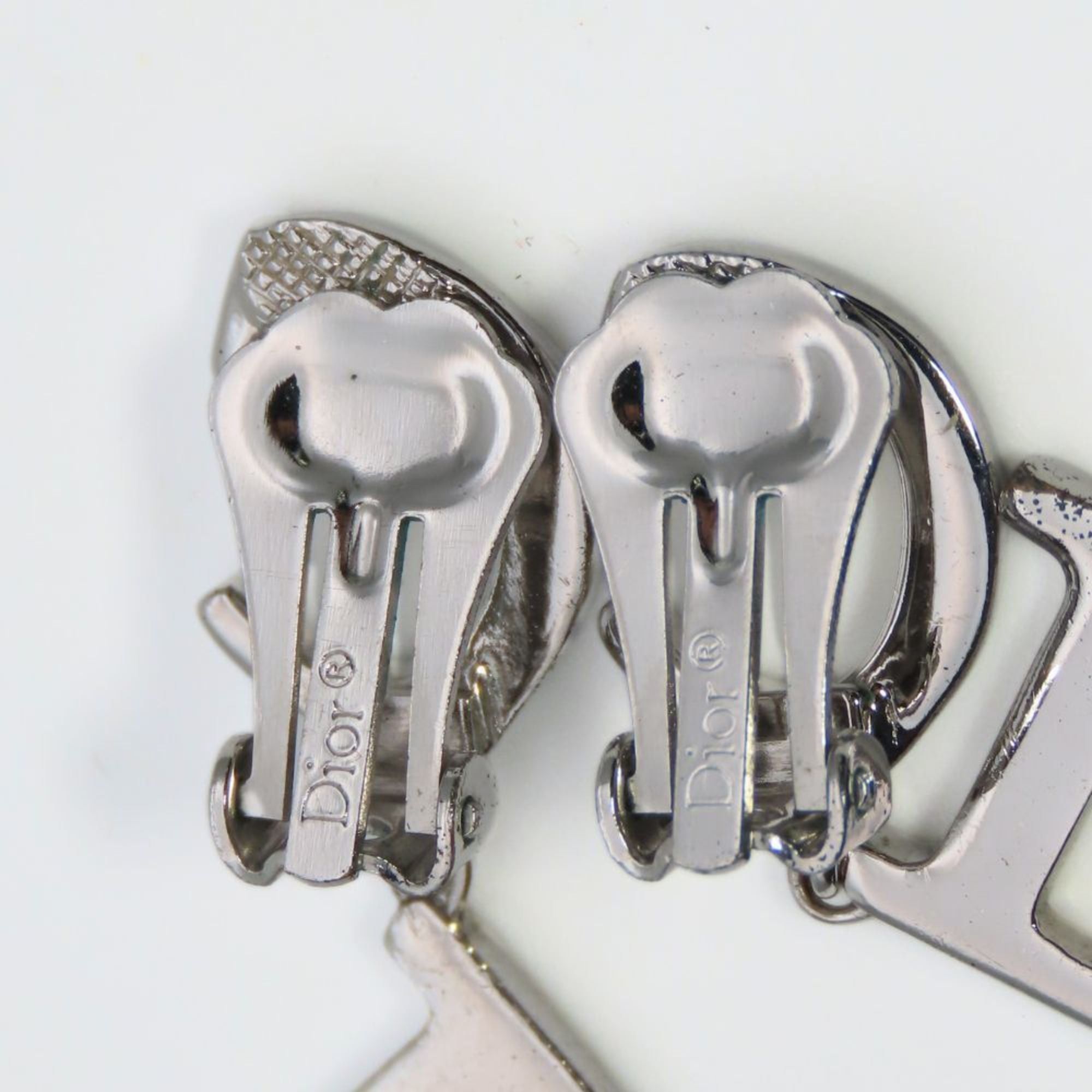 Dior Christian Dior Swing Metal Earrings, Silver with CD Logo, Plated, Women's, Size ONE SIZE - 5 Thumbnail