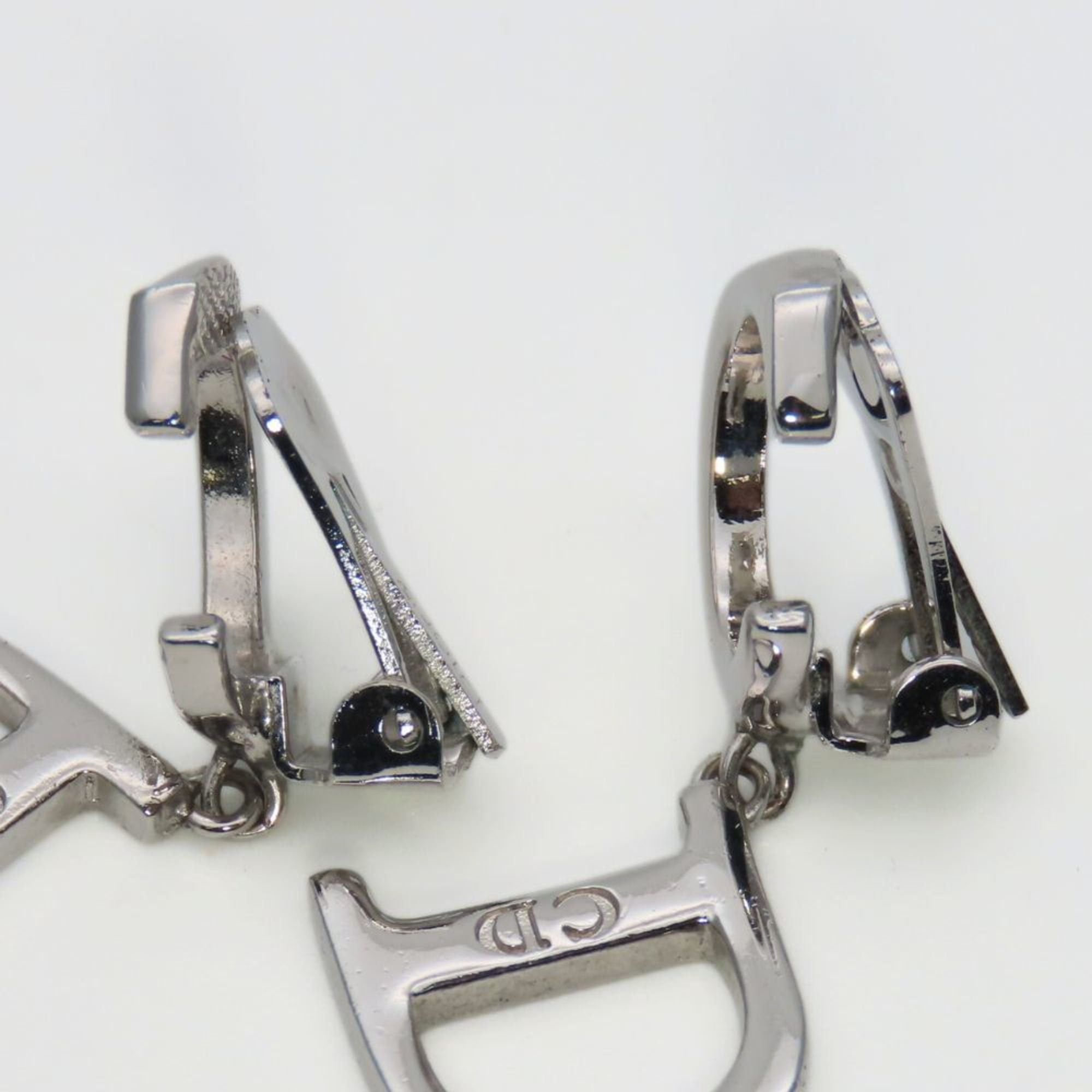 Dior Christian Dior Swing Metal Earrings, Silver with CD Logo, Plated, Women's, Size ONE SIZE - 3 Thumbnail