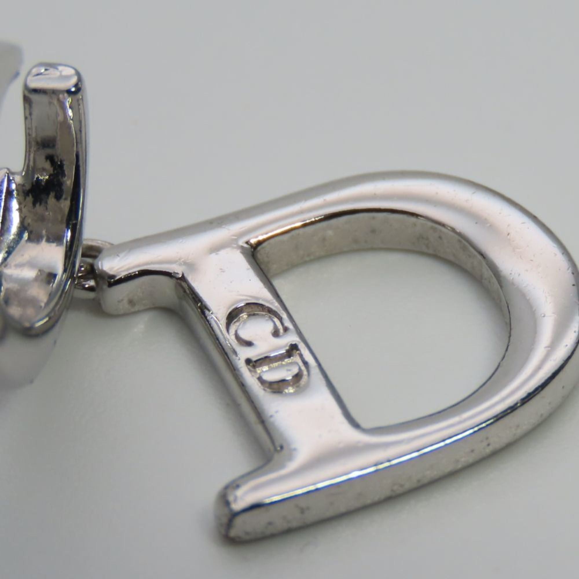 Dior Christian Dior Swing Metal Earrings, Silver with CD Logo, Plated, Women's, Size ONE SIZE - 7 Thumbnail