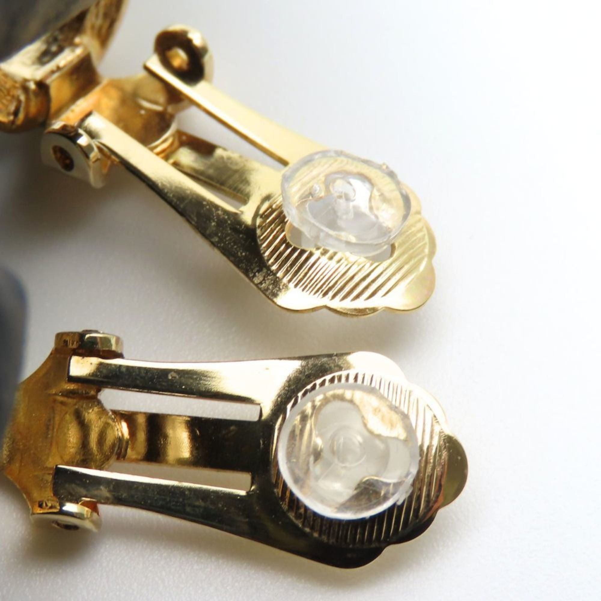 Dior Christian Dior CD logo metal earrings with rhinestones in gold plated GP for women. Size ONE SIZE - 5 Thumbnail