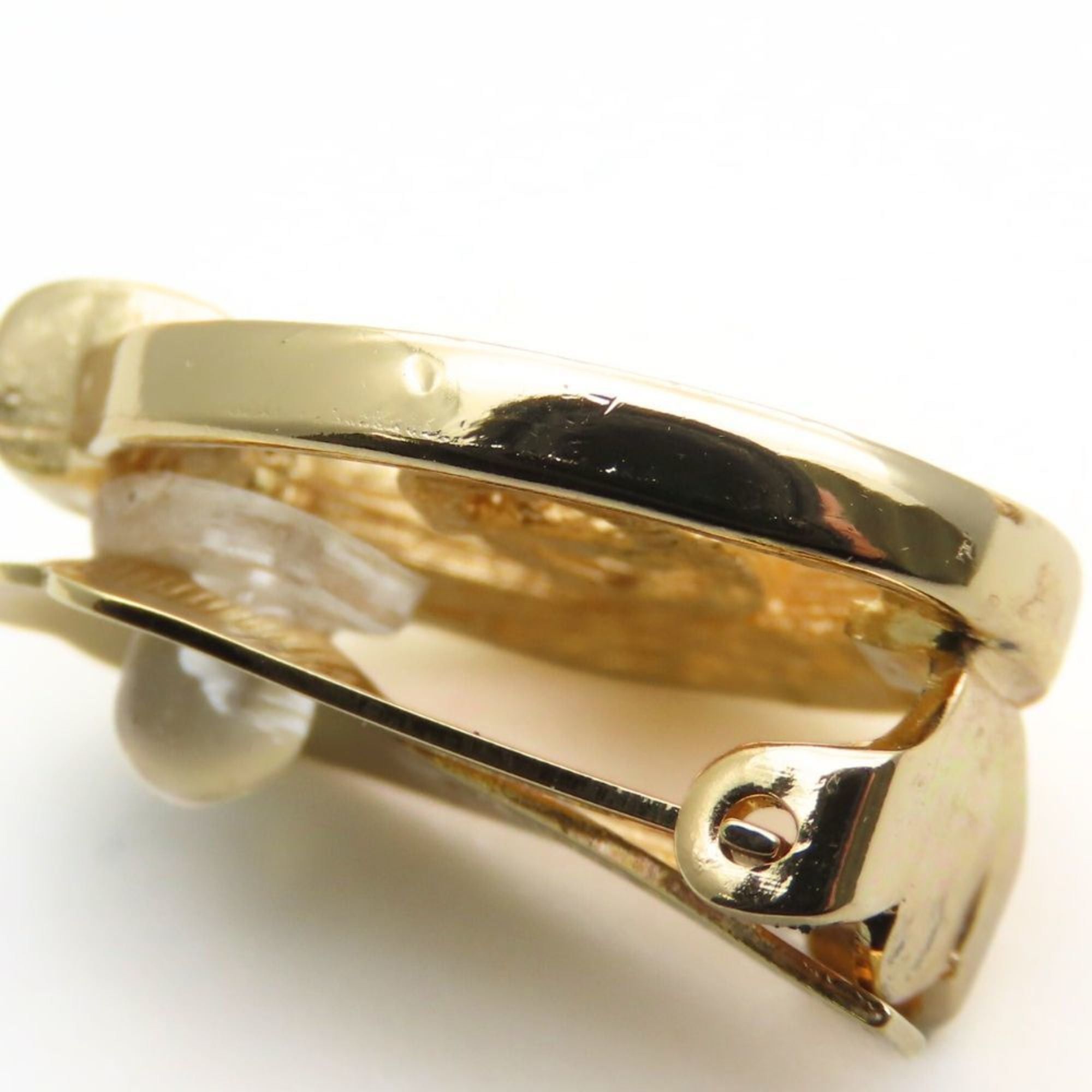 Dior Christian Dior CD logo metal earrings with rhinestones in gold plated GP for women. Size ONE SIZE - 9 Thumbnail