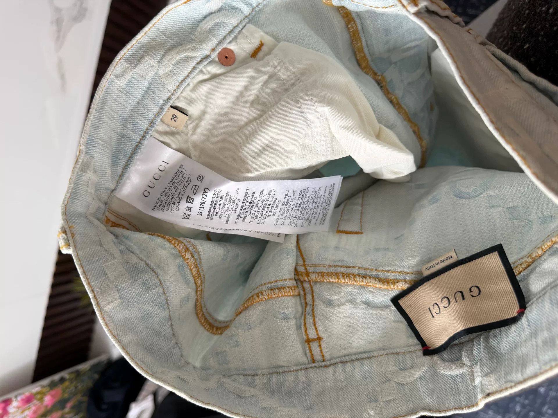 Gucci Gucci Blue Printed Denim Jeans Size US 29 - 4 Thumbnail
