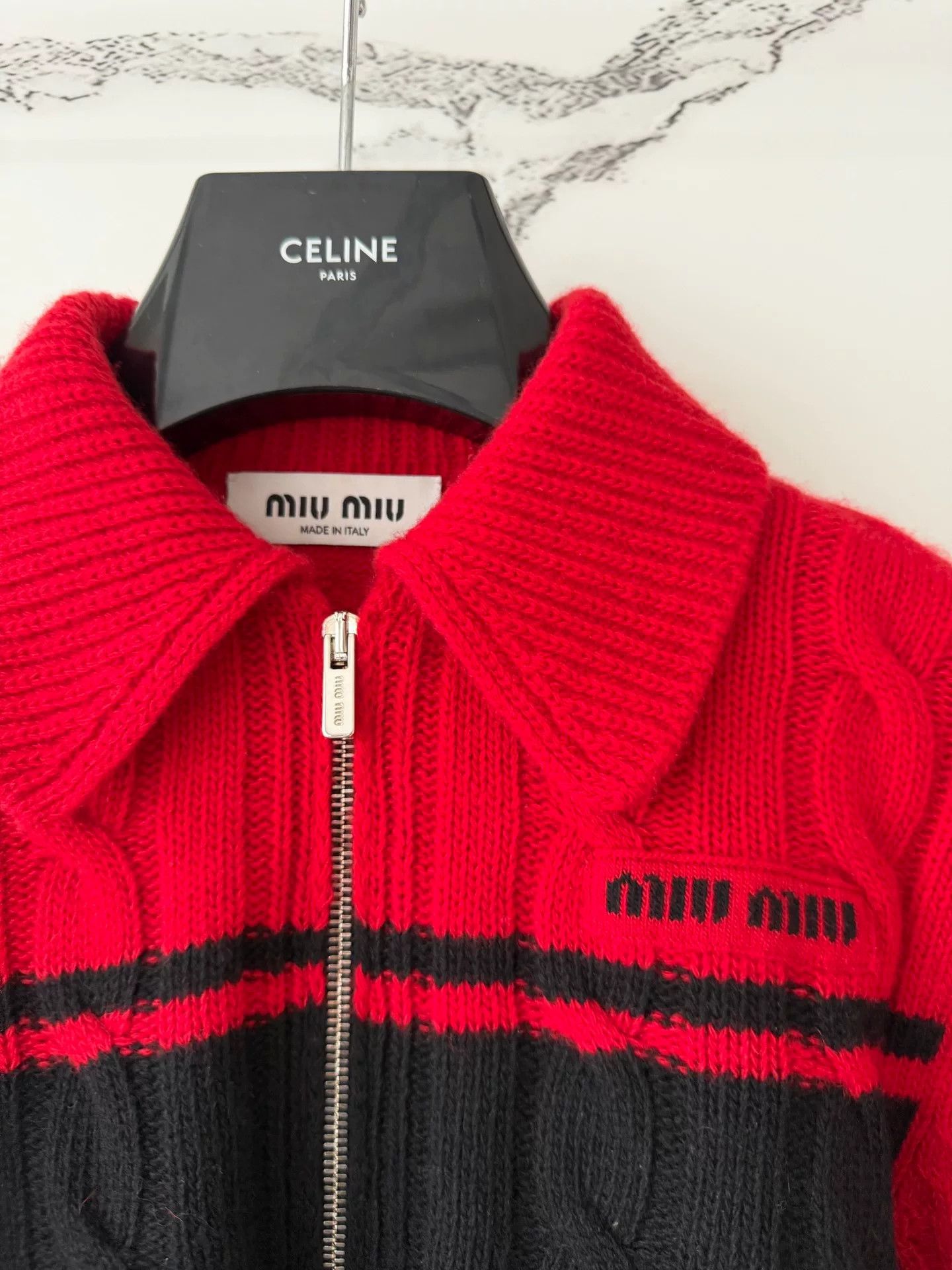 Miu Miu Miu Miu Black Red Logo Jacket Size S / US 4 / IT 40 - 2 Thumbnail