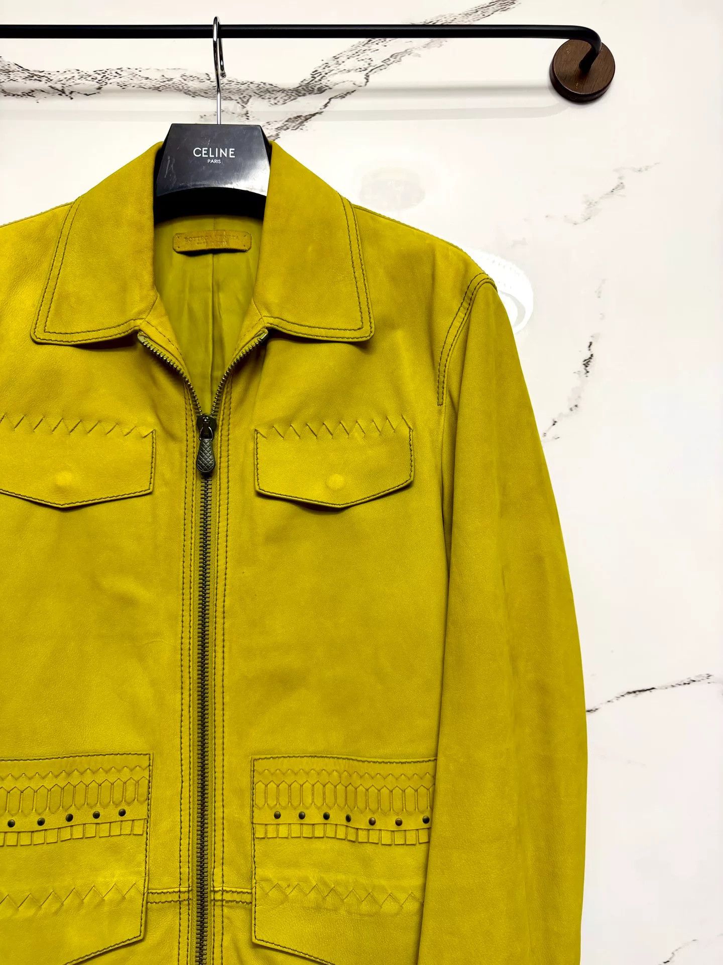 Bottega Veneta Bottega Veneta Yellow Suede Jacket Size L / US 10 / IT 46 - 2 Thumbnail