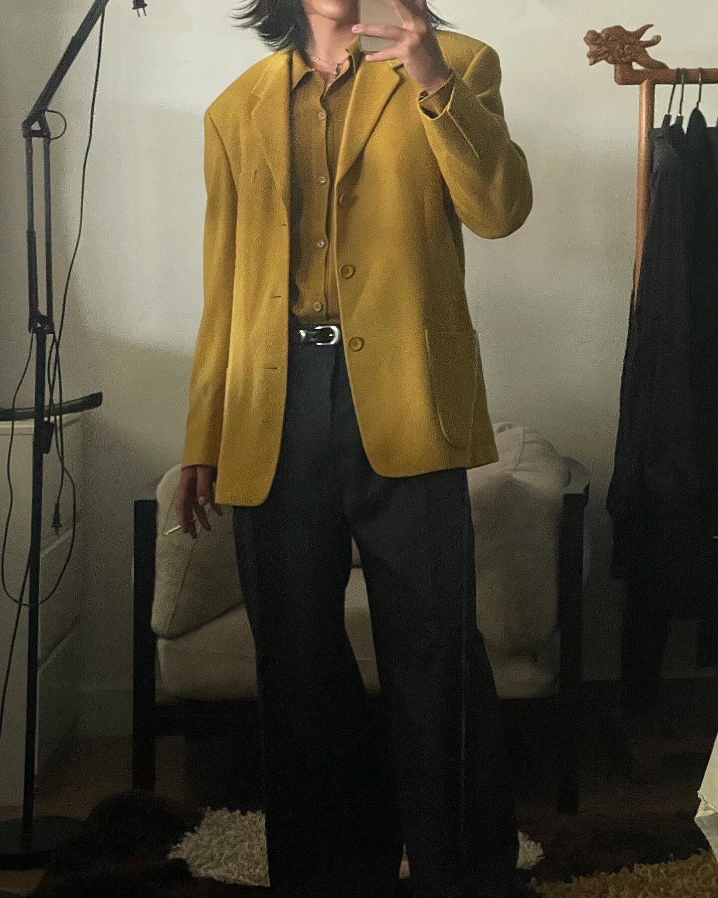 Yohji Yamamoto Yohji Yamamoto Mustard Wool Suit Jacket Size US M / EU 48-50 / 2 - 2 Thumbnail