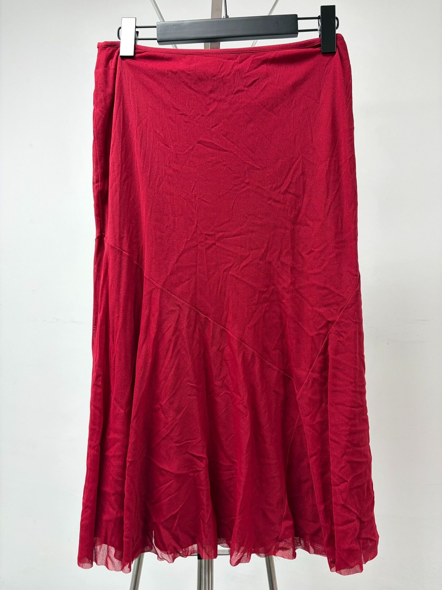 Vivienne Tam Vivienne Tam Red Embroidered Mesh Skirt Size 23" - 3 Thumbnail
