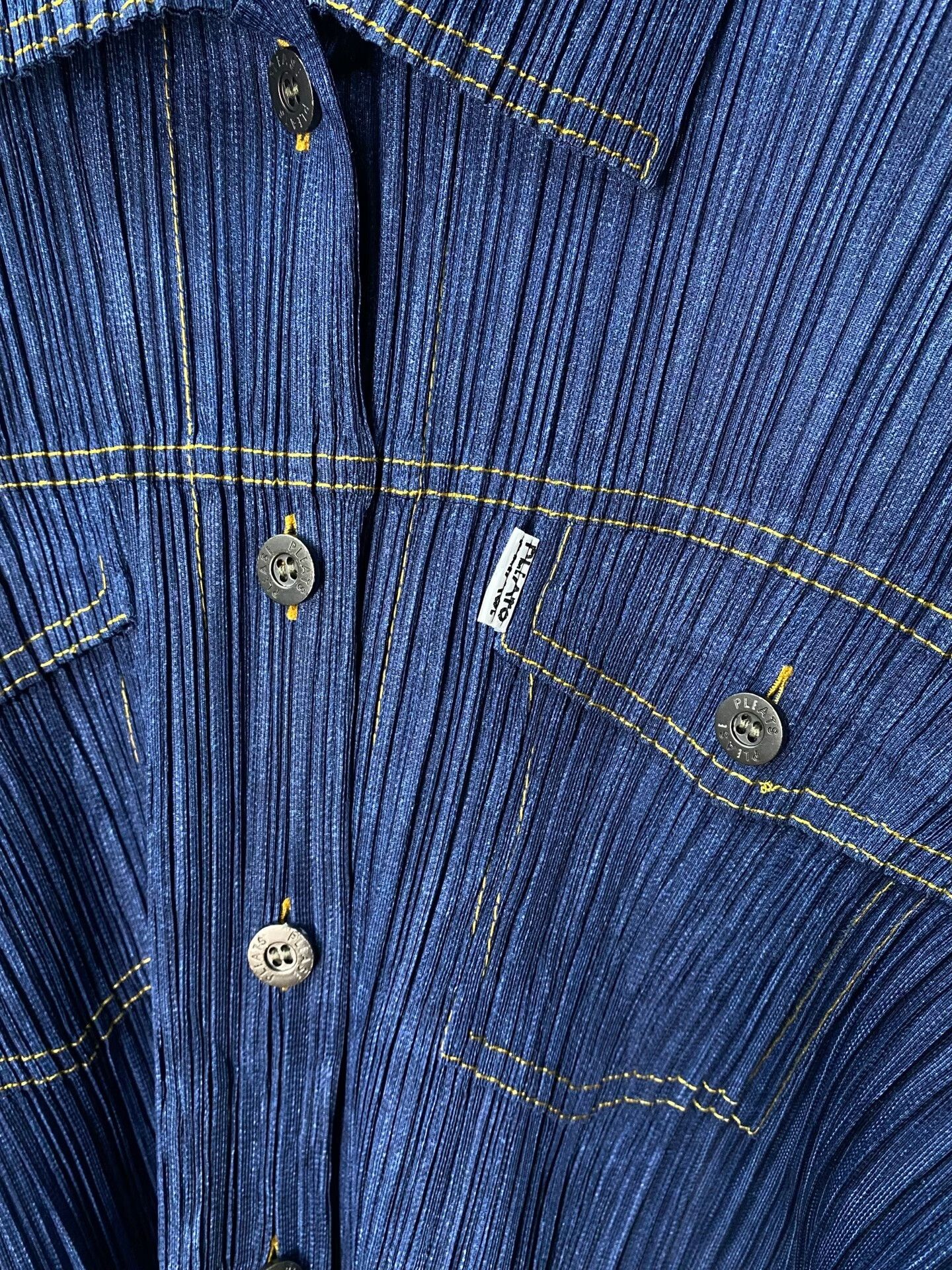 Issey Miyake Issey Miyake Pleats Please Denim Jacket Size L / US 10 / IT 46 - 2 Thumbnail