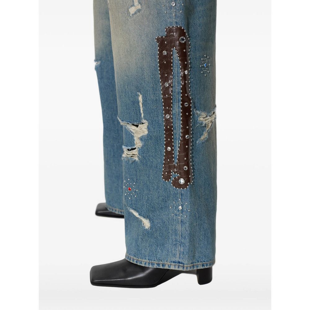 Amiri Amiri BLUE Denim - Wide-Leg Jeans Size 26" / US 2 / IT 38 - 2 Thumbnail