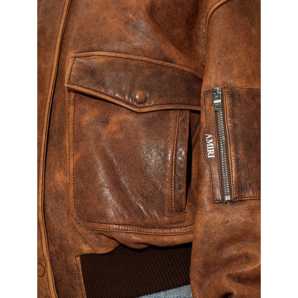 Amiri Amiri BROWN Jackets - Leather Jackets Size S / US 4 / IT 40 - 4 Thumbnail