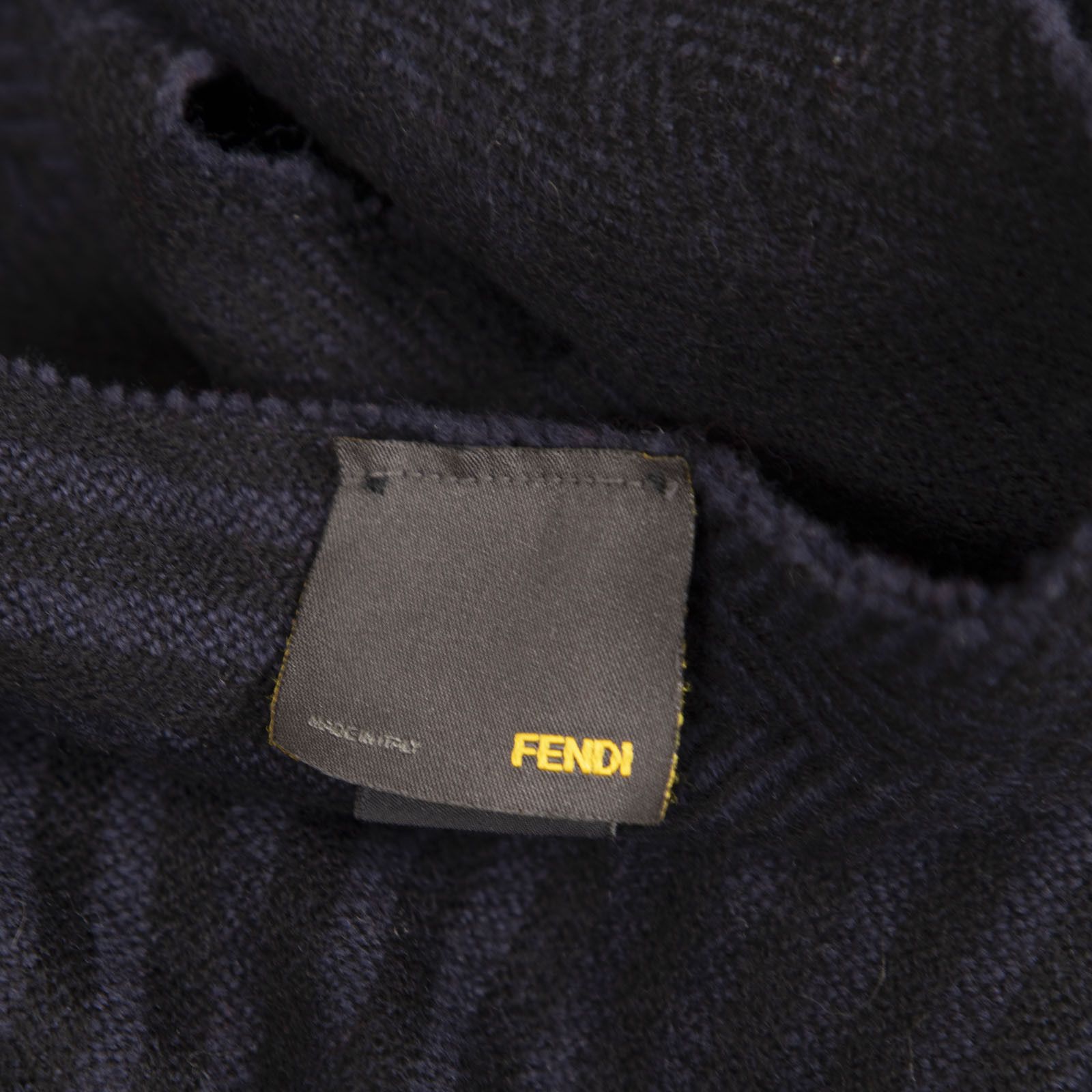 Fendi Black & Navy Wool Scarf Size ONE SIZE - 7 Thumbnail