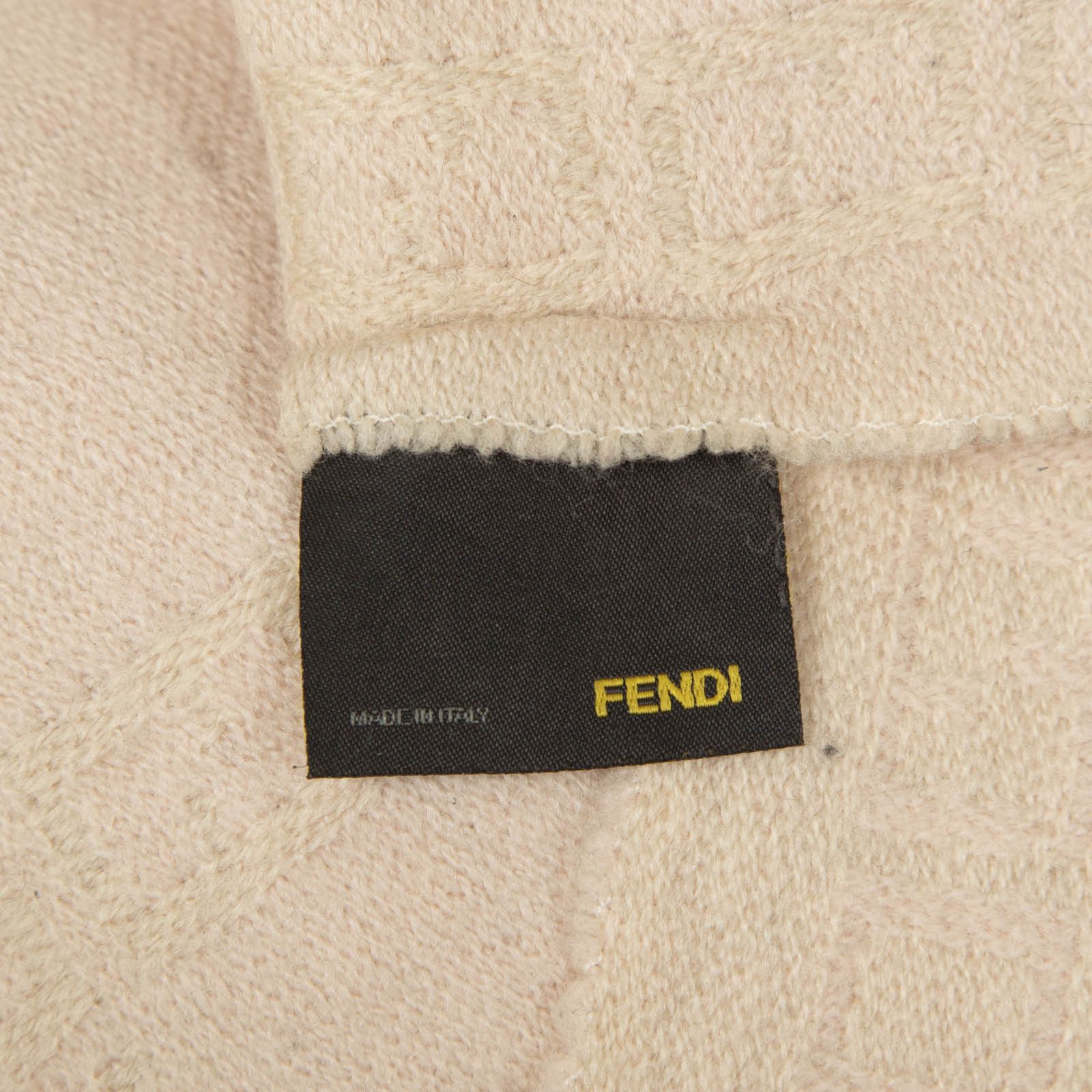 Fendi Beige Wool Zucca Logo Fringed Scarf Size ONE SIZE - 8 Thumbnail