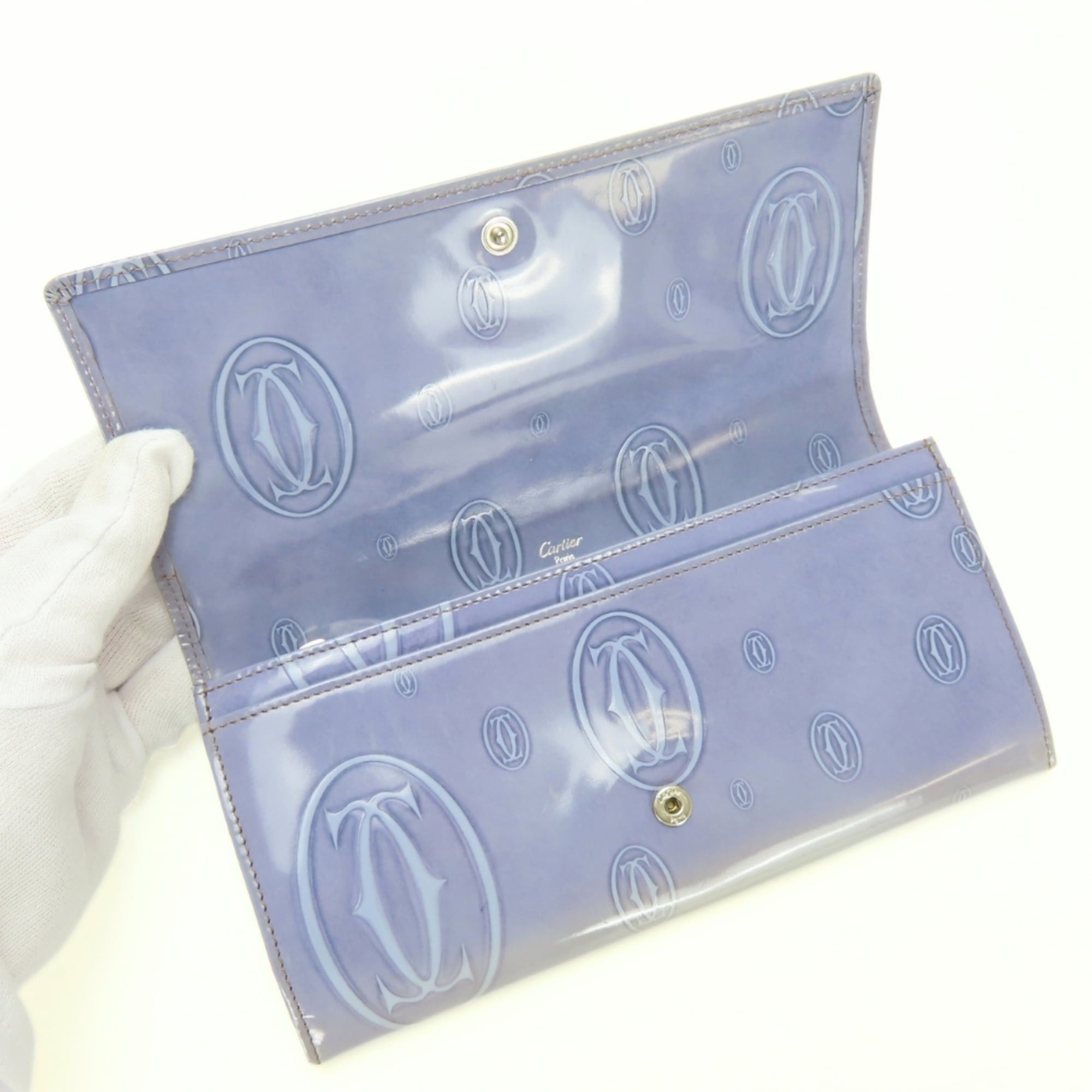Cartier Cartier Happy Birthday Long Wallet L3001020, Calfskin Lavender/Purple Enamel Coating, Bifold, Women's Size ONE SIZE - 14 Thumbnail