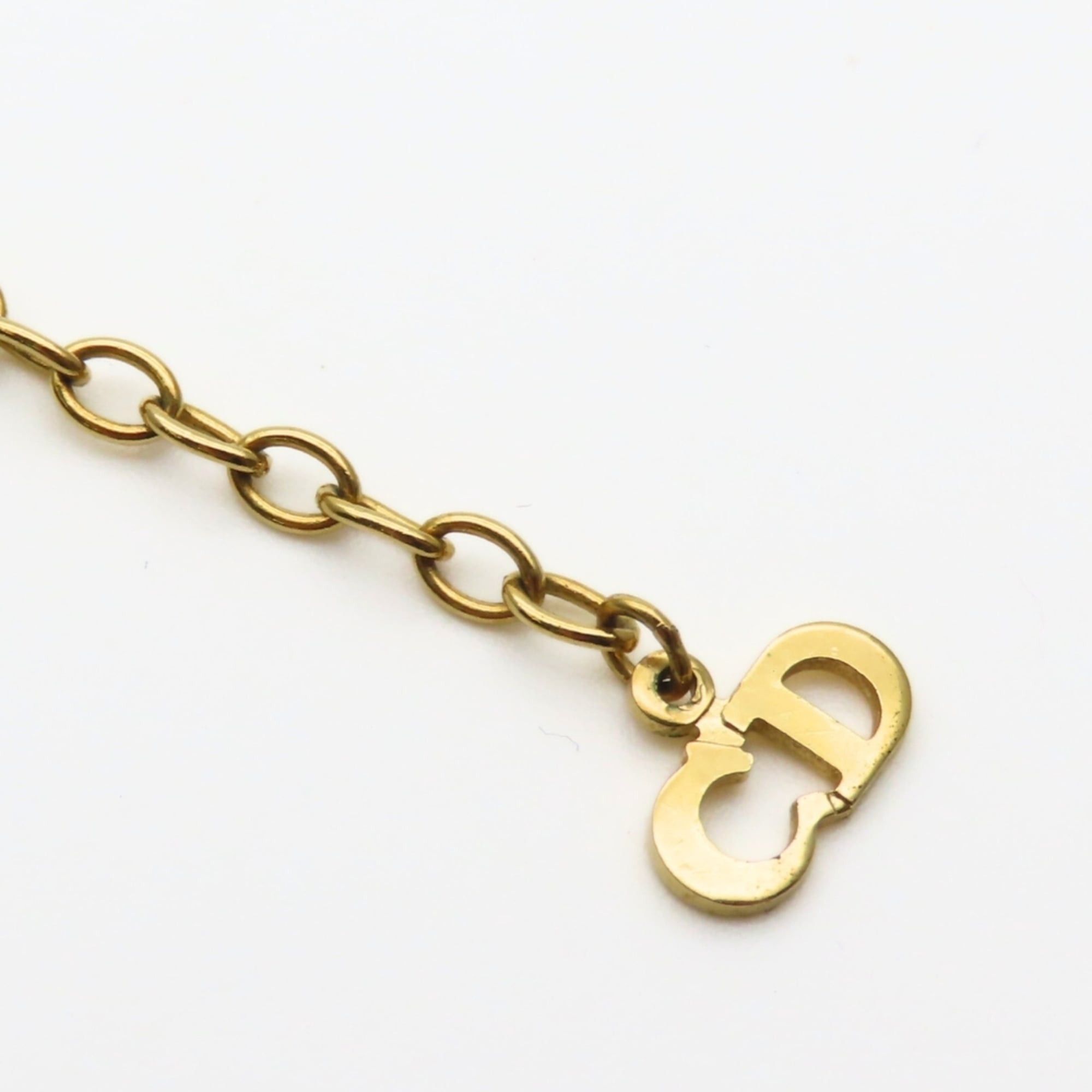 Dior Christian Dior CD logo necklace with metal rhinestones in gold GP plating for women. Size ONE SIZE - 8 Thumbnail