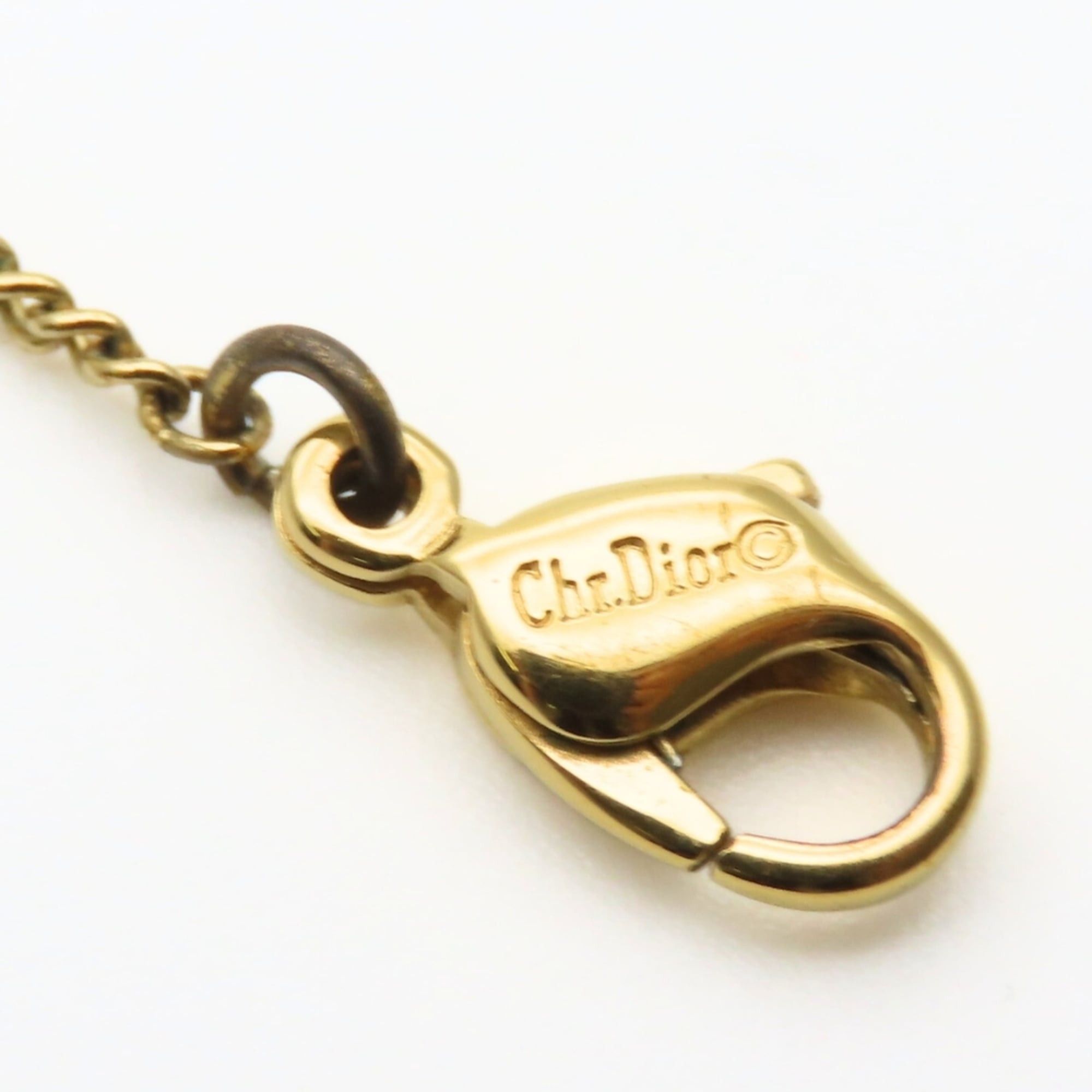 Dior Christian Dior CD logo necklace with metal rhinestones in gold GP plating for women. Size ONE SIZE - 10 Thumbnail