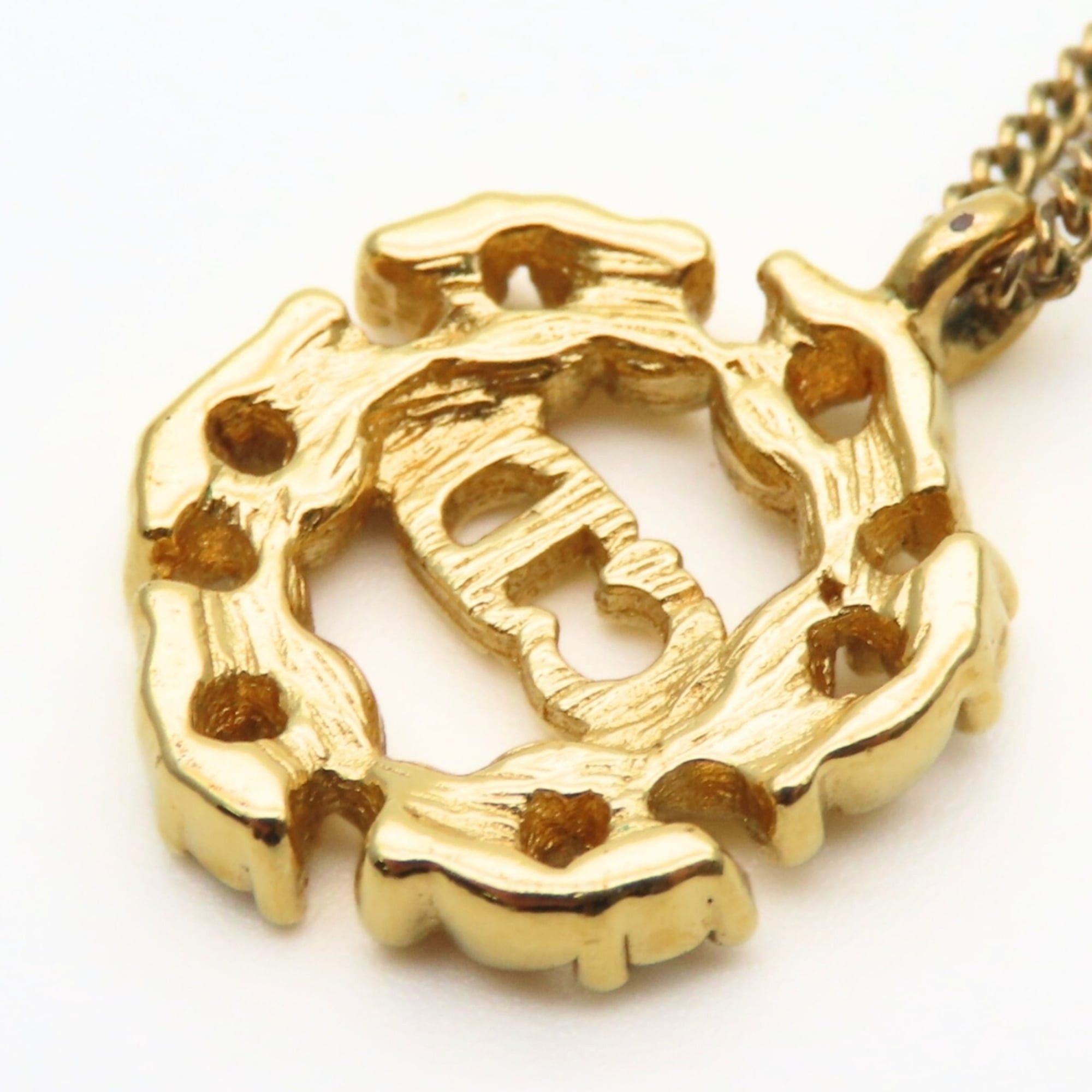 Dior Christian Dior CD logo necklace with metal rhinestones in gold GP plating for women. Size ONE SIZE - 6 Thumbnail