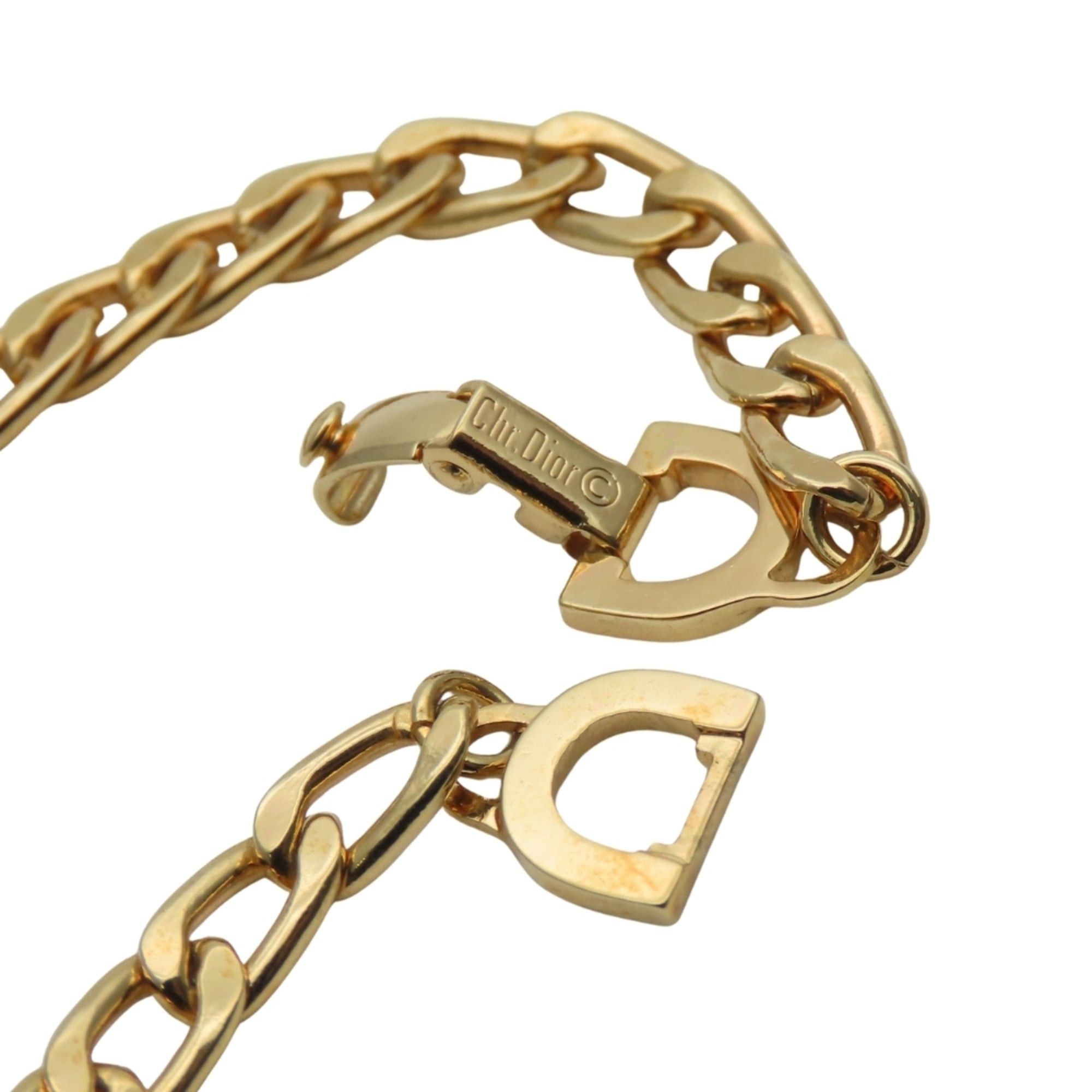 Dior Christian Dior bracelet, metal, gold chain, plated, women's, Size ONE SIZE - 7 Thumbnail