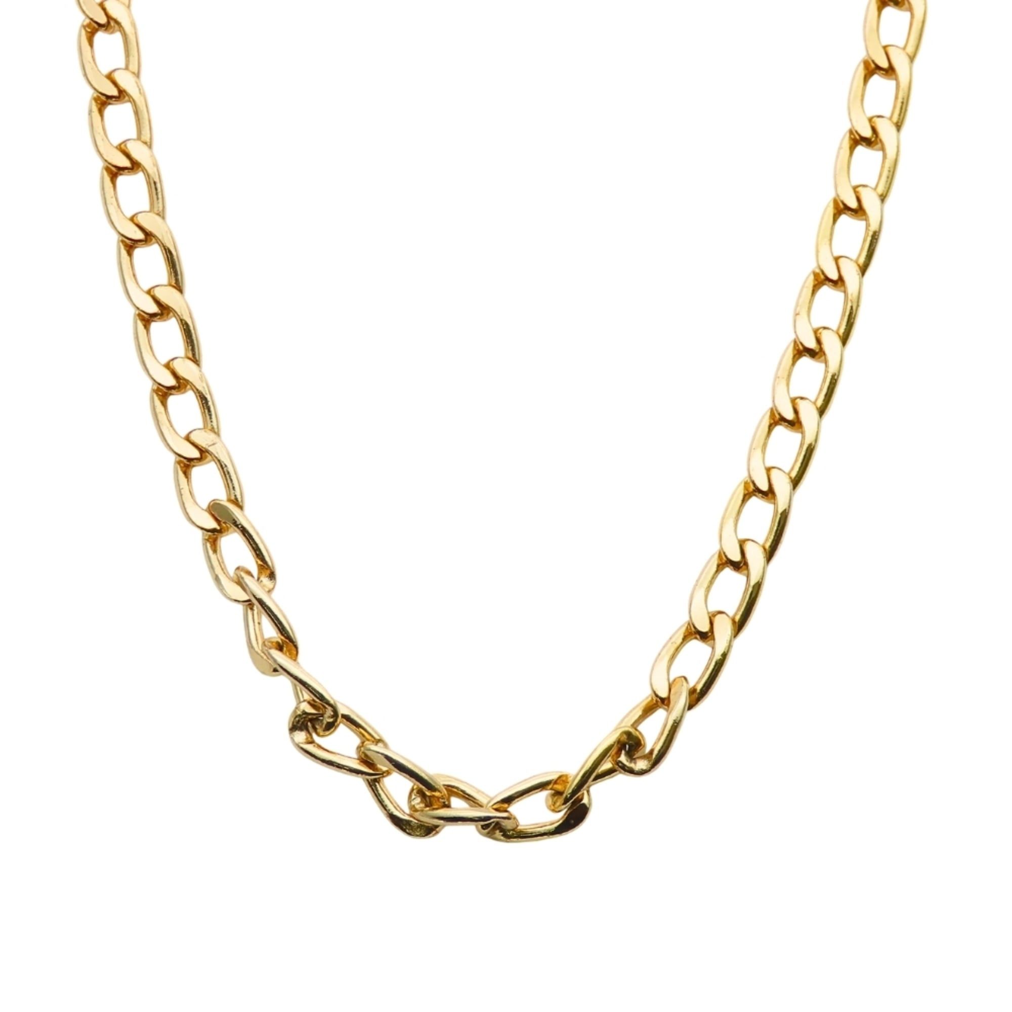 Dior Christian Dior necklace, long chain, metal, gold GP plated, women's. Size ONE SIZE - 3 Thumbnail