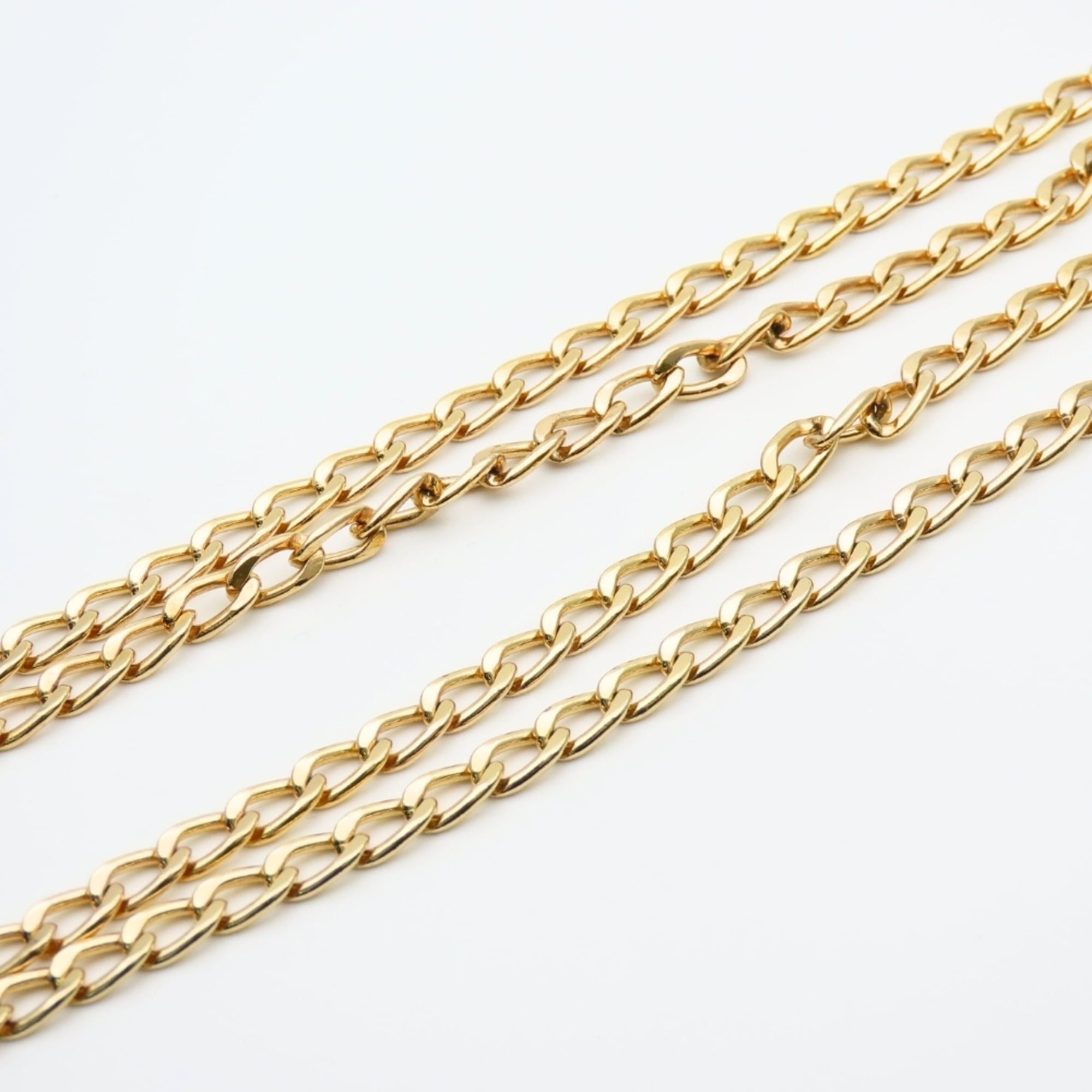 Dior Christian Dior necklace, long chain, metal, gold GP plated, women's. Size ONE SIZE - 5 Thumbnail