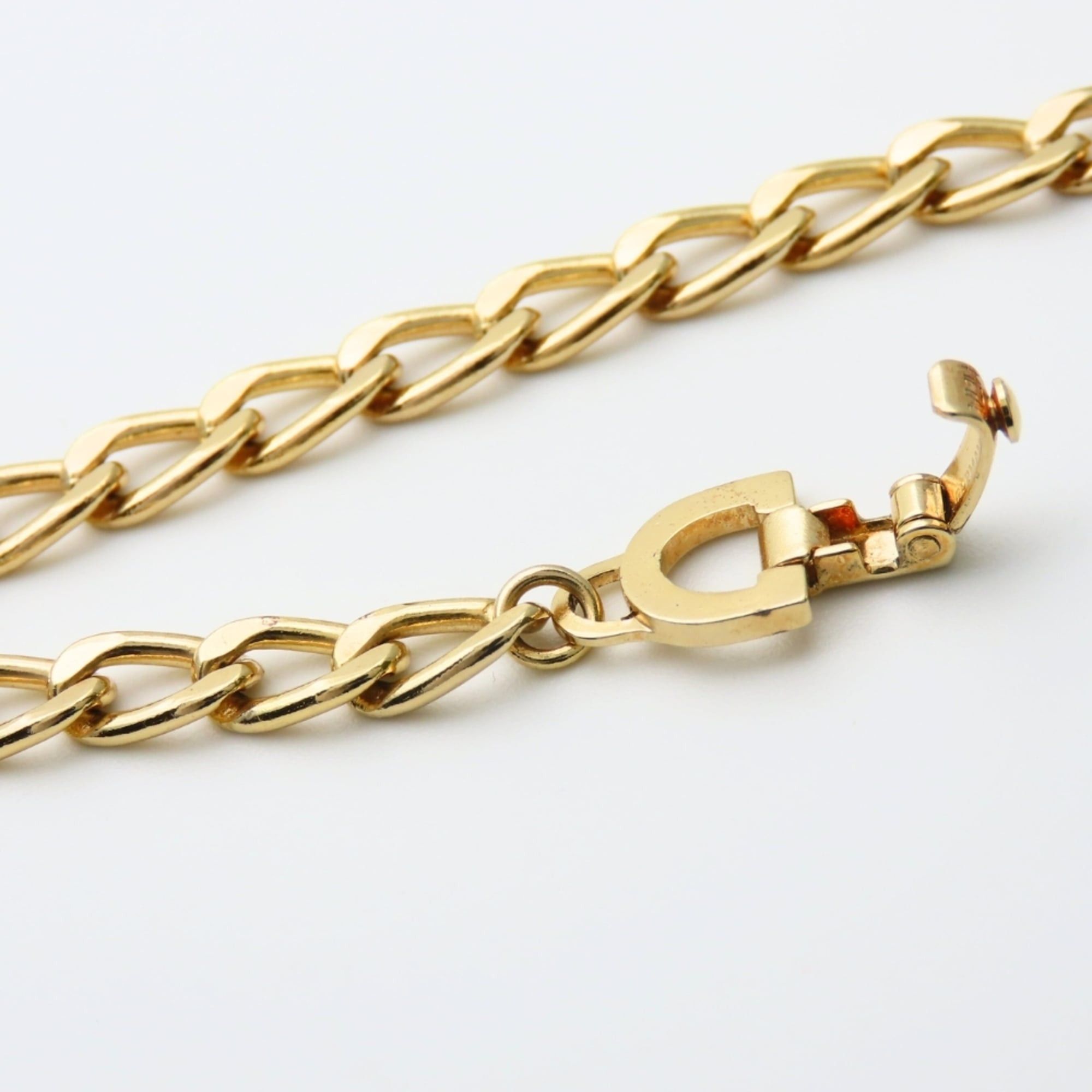 Dior Christian Dior necklace, long chain, metal, gold GP plated, women's. Size ONE SIZE - 8 Thumbnail