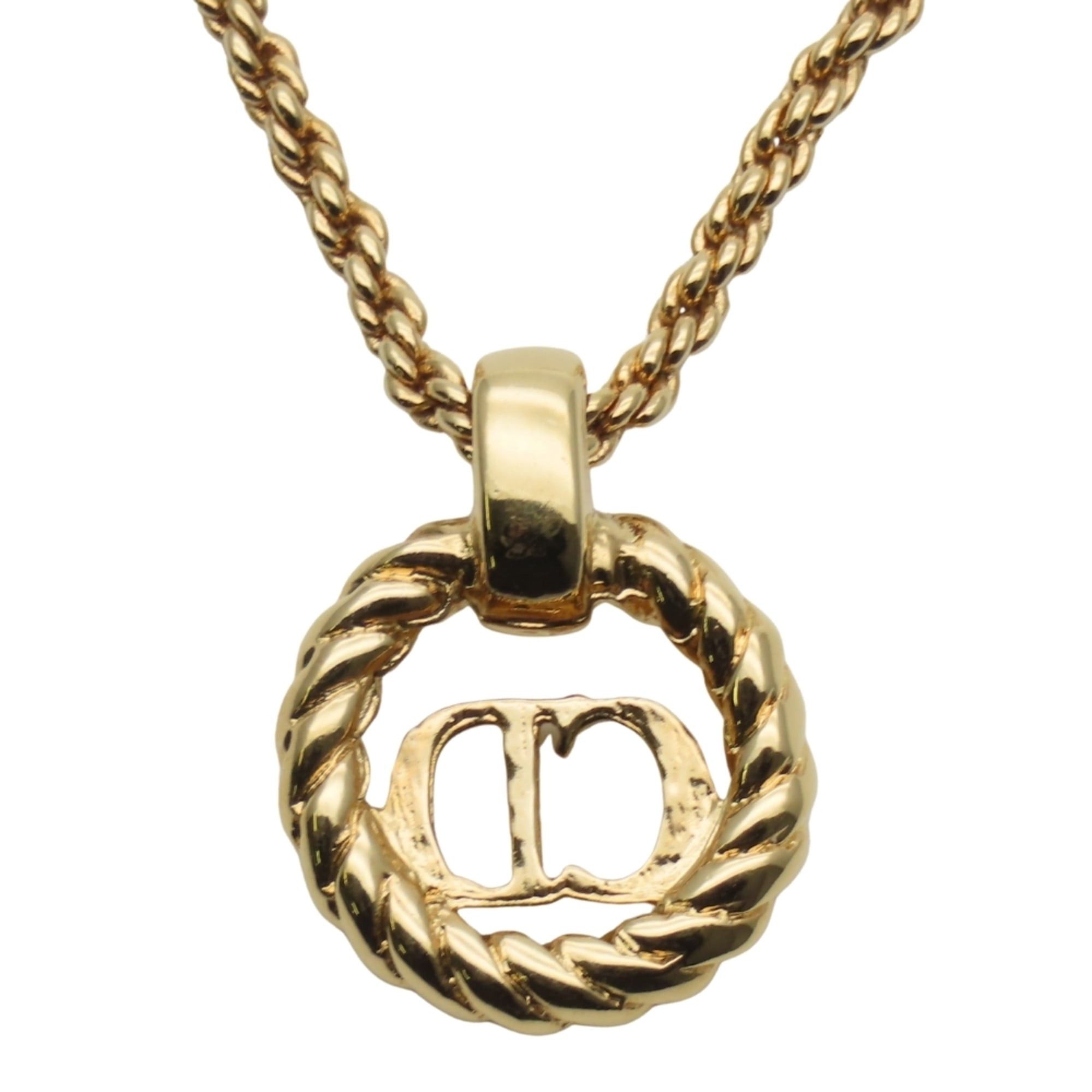 Dior Christian Dior CD logo necklace in gold GP plated metal for women. Size ONE SIZE - 3 Thumbnail